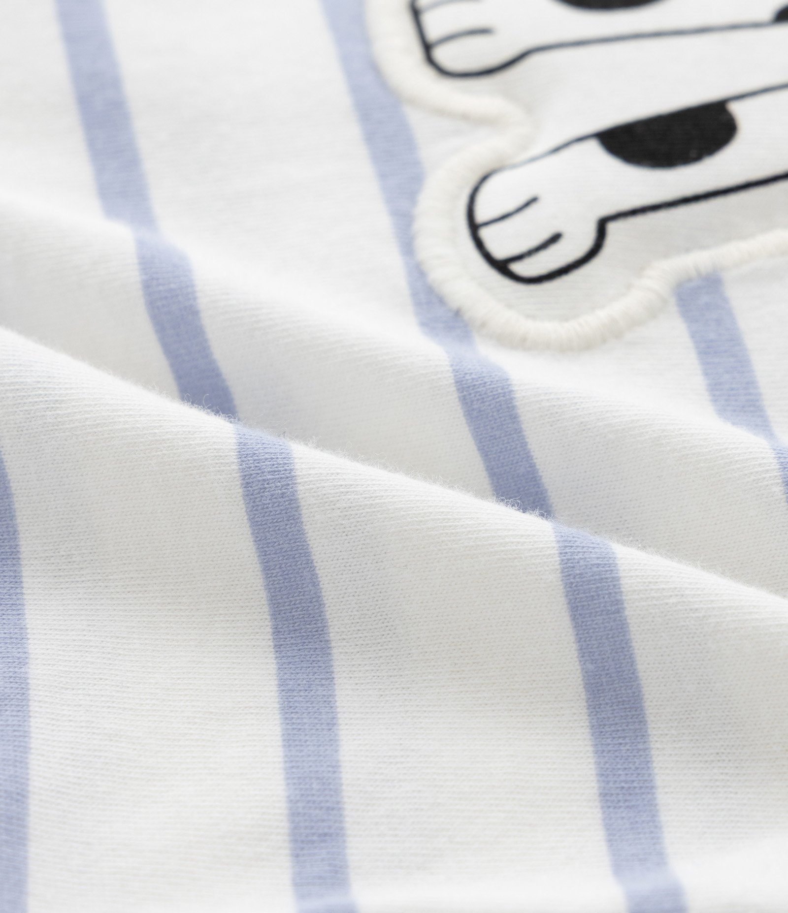 Camiseta Infantil com Listras e Estampa Bordada Bluey - Tam 1 a 8 anos Branco 3