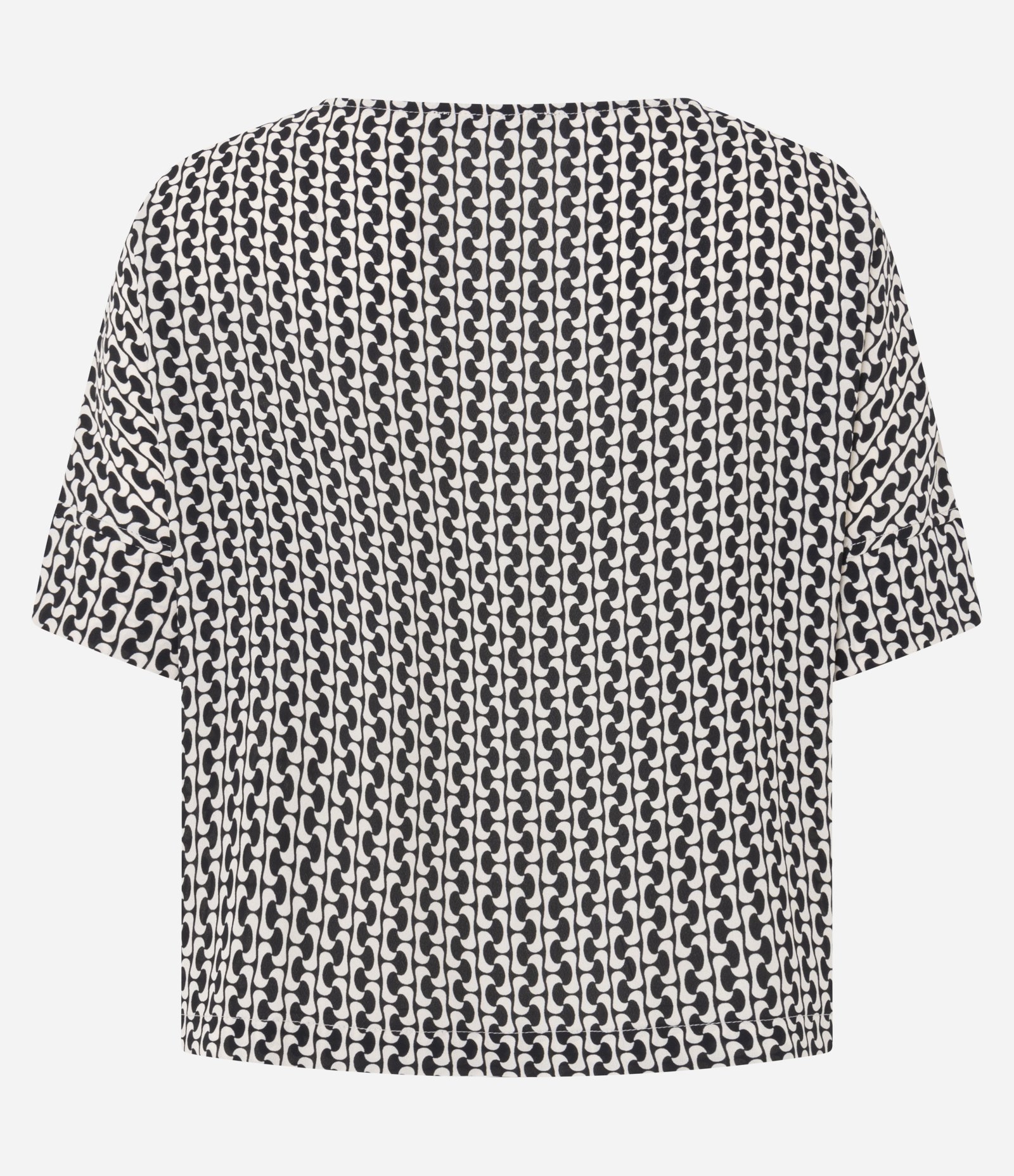 Blusa em Chiffon Pied-de-poule Branco/Preto 2