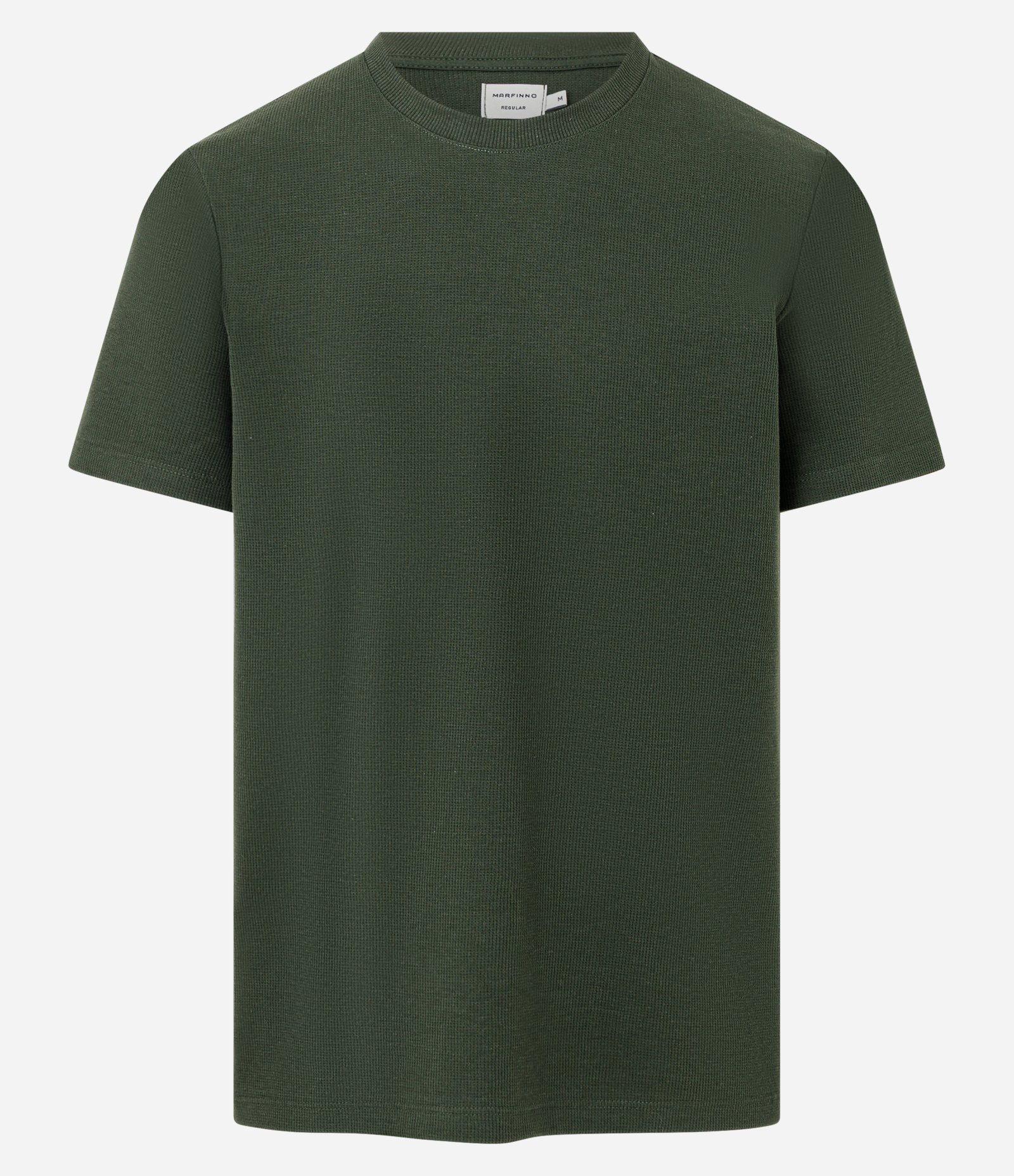 Camiseta Regular em Algodão com Textura Verde 5