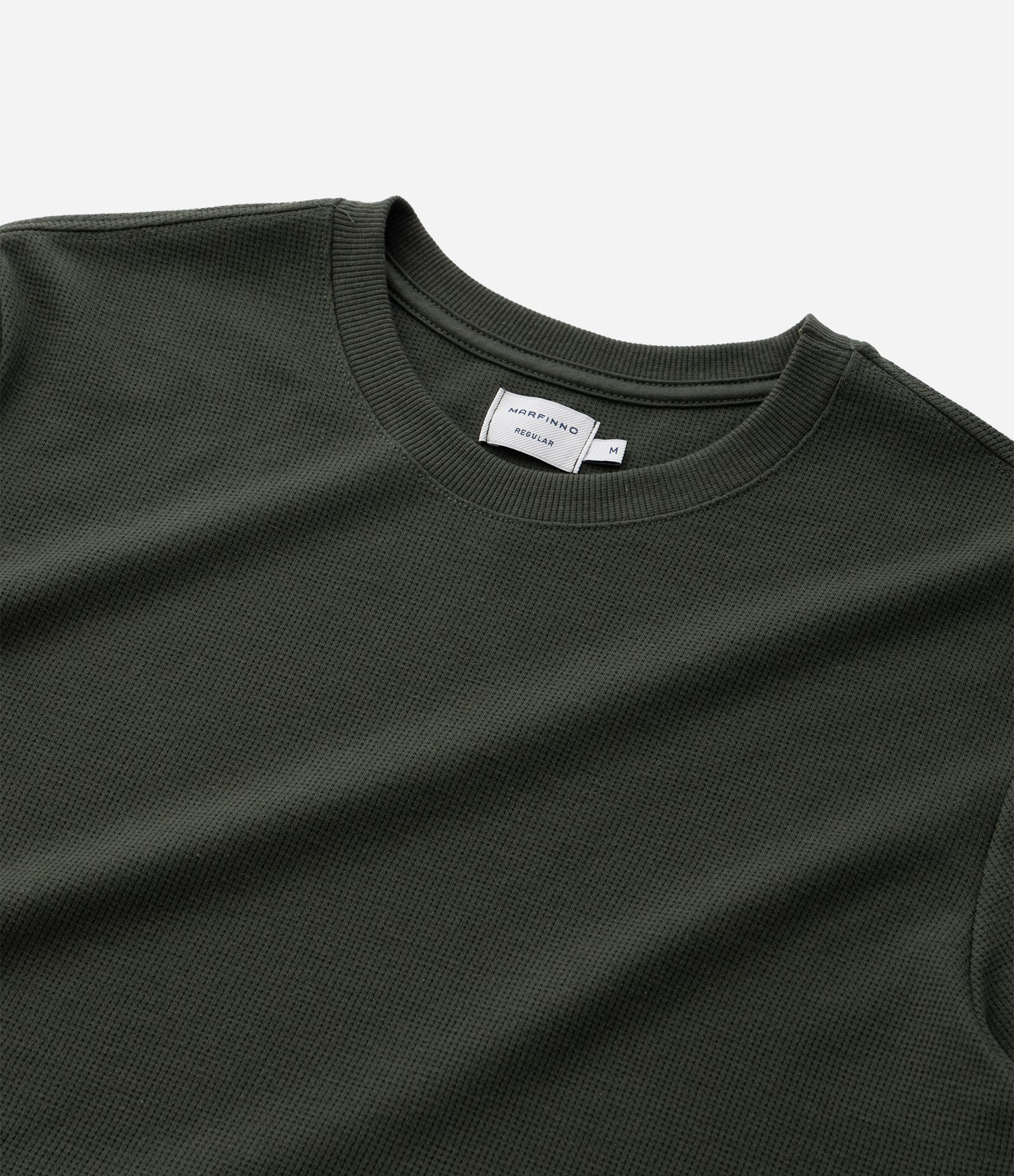 Camiseta Regular em Algodão com Textura Verde 9