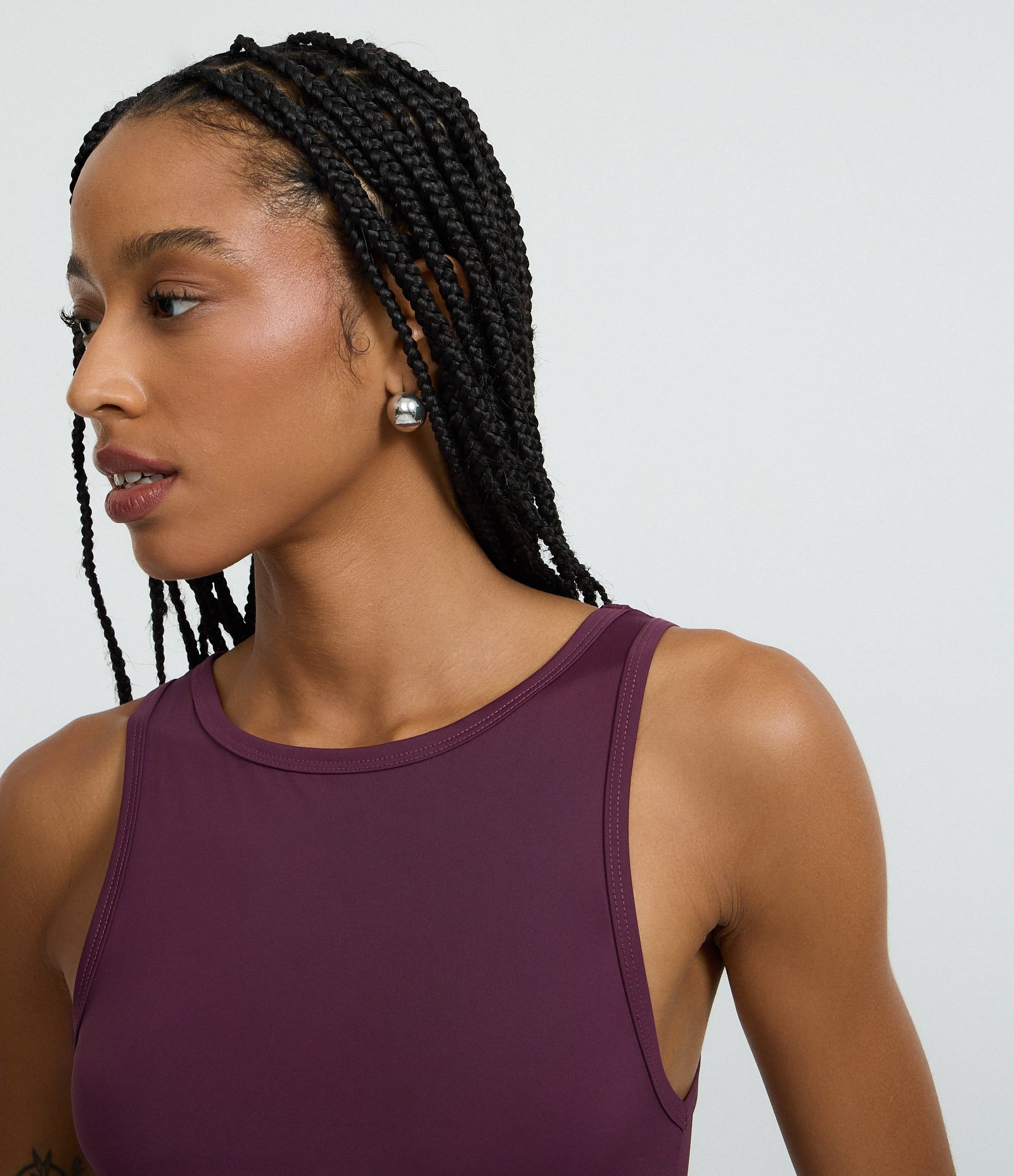 Blusa Regata Básica em Poliamida Roxo 5
