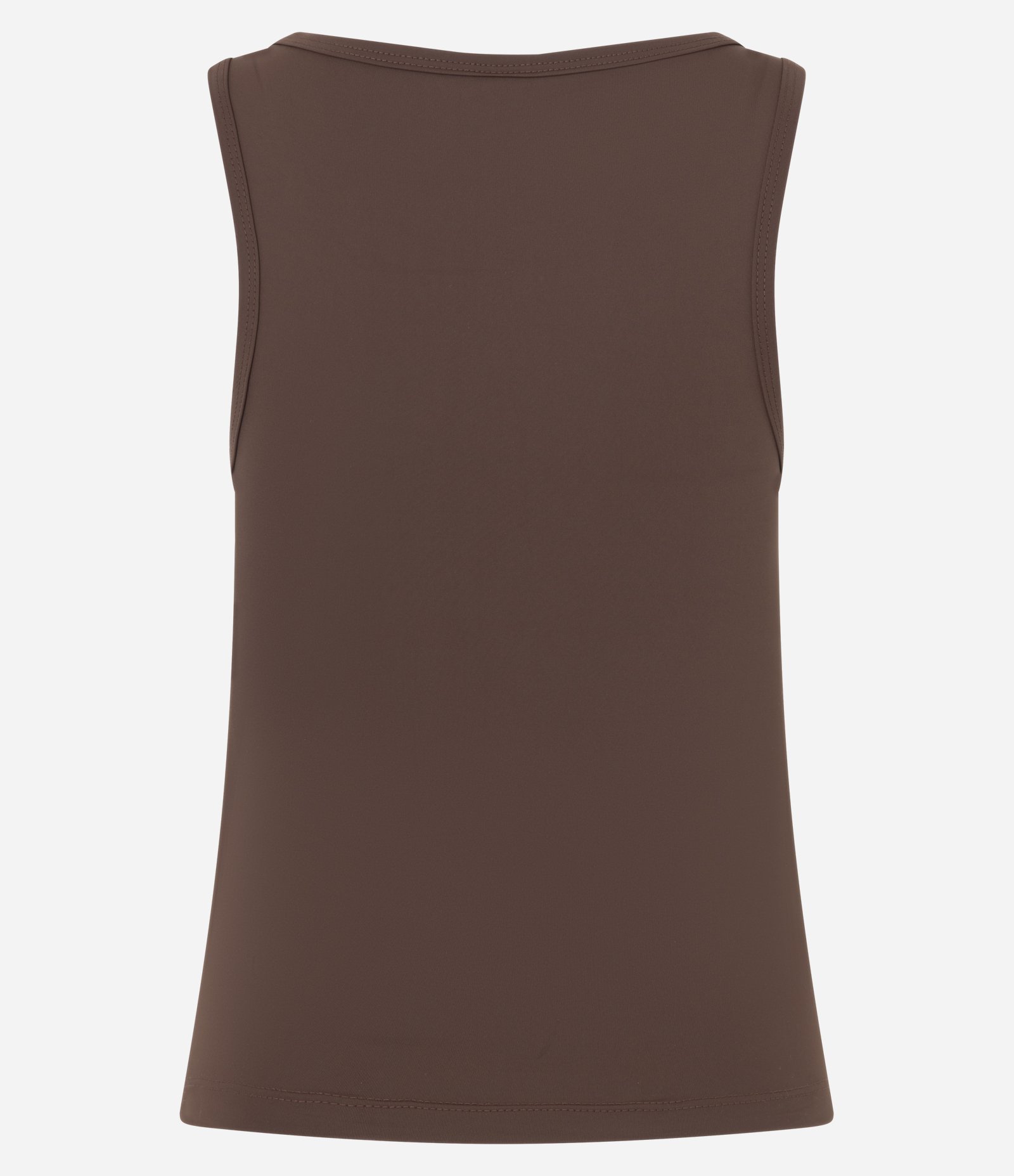 Blusa Regata Básica em Poliamida Marrom 5