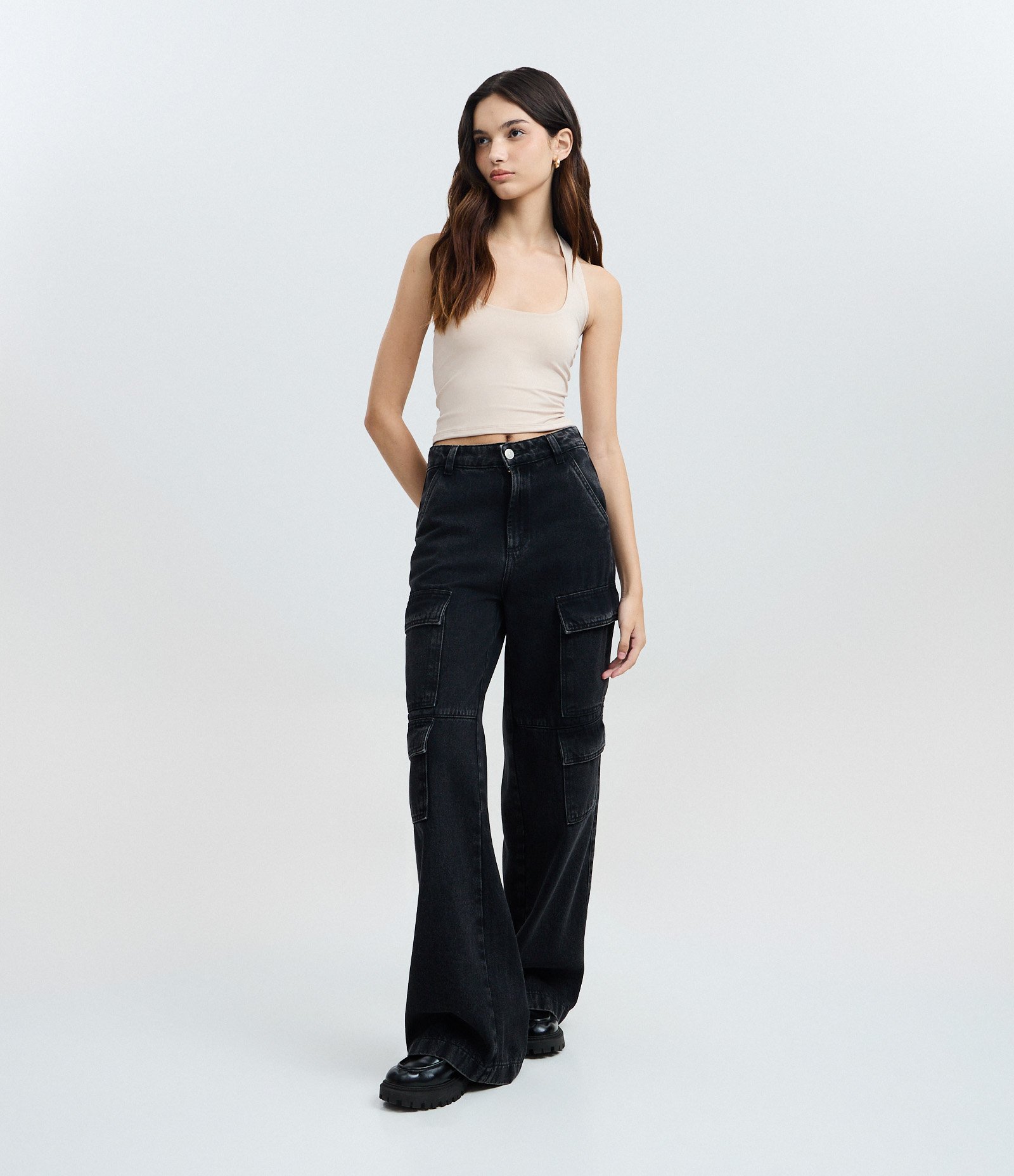 Blusa Frente Única em Microfibra Bege Claro 3