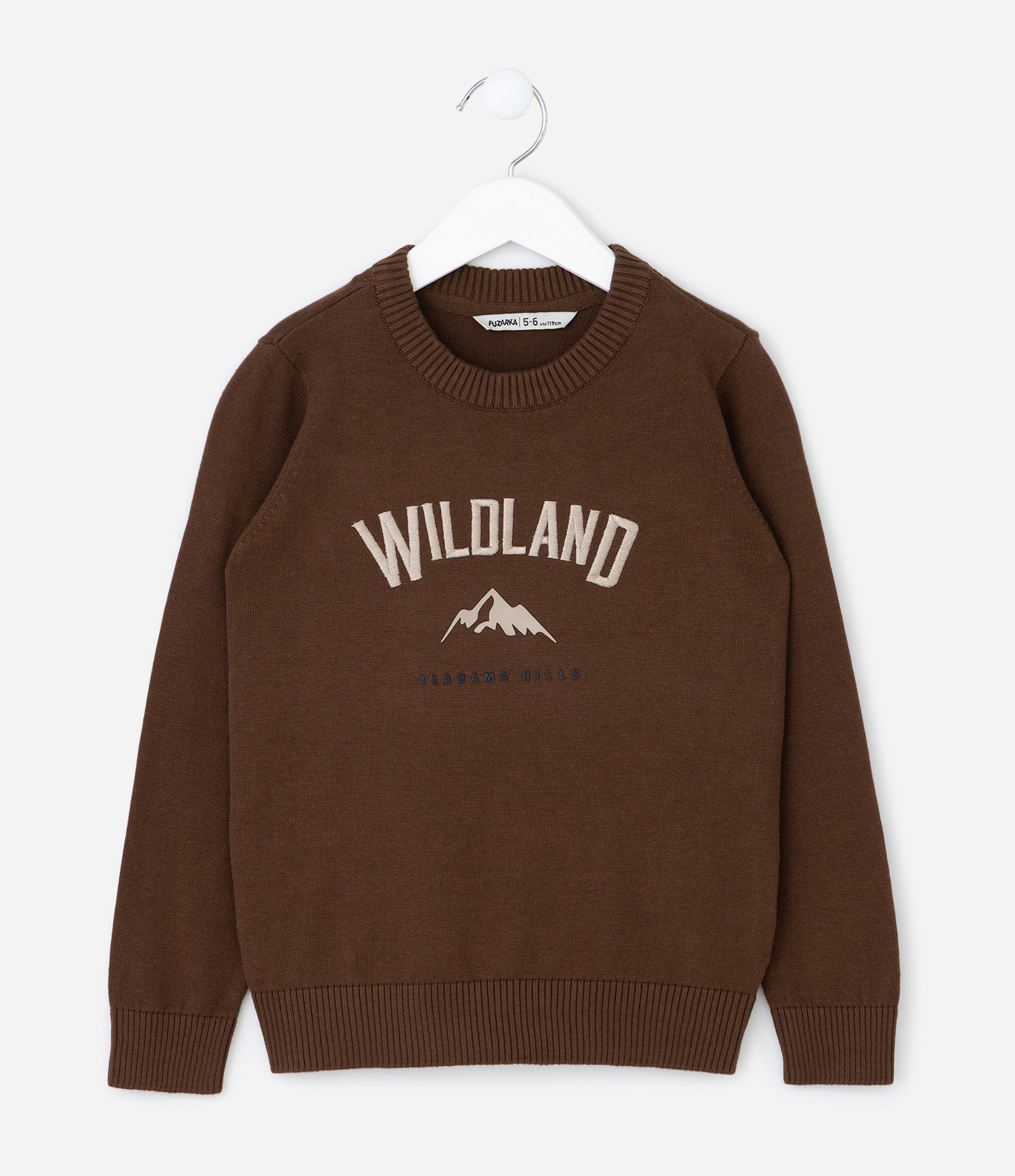 Casaco Infantil com Lettering Bordado – Tam 5 a 14 Anos Marrom 1