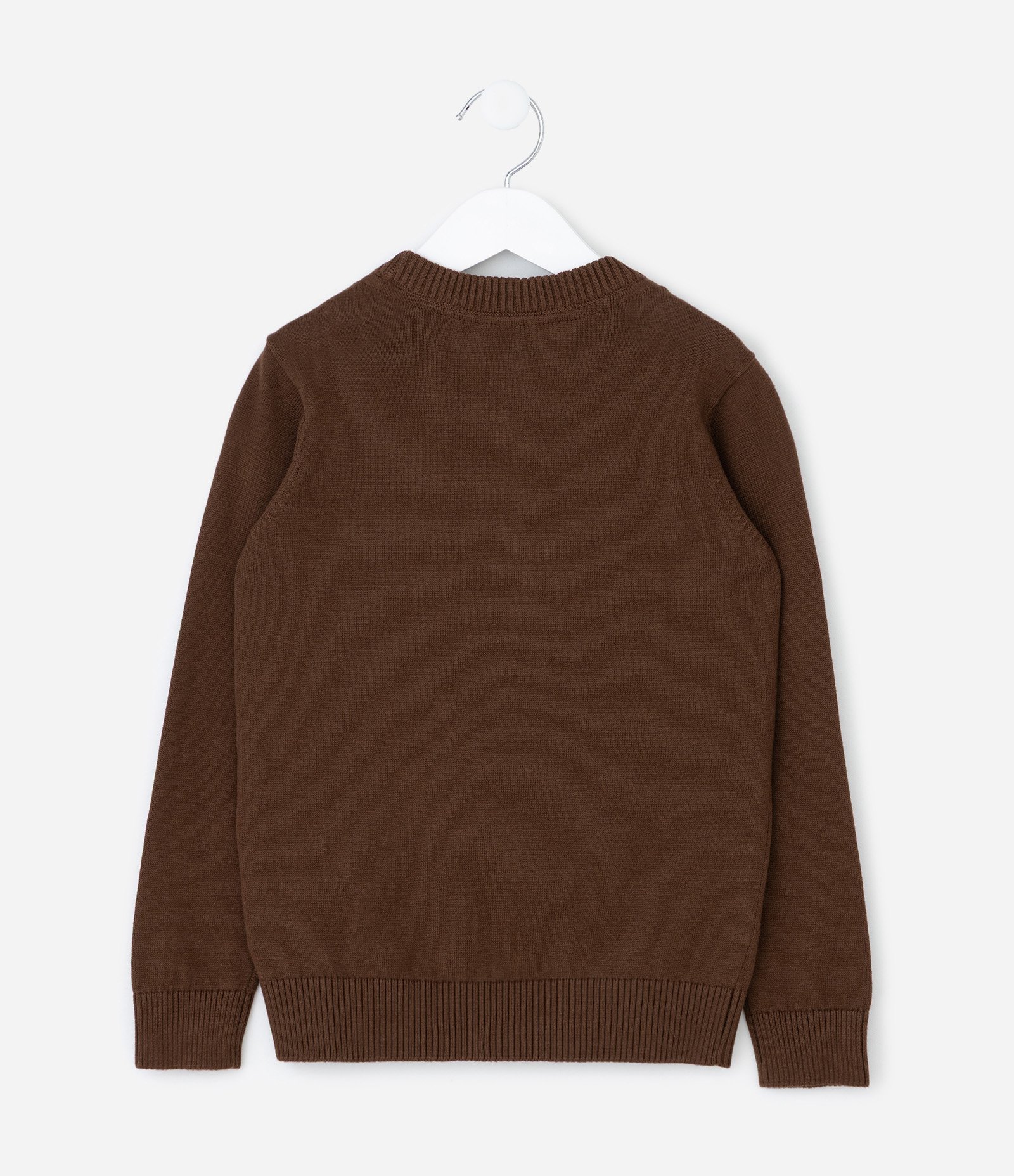 Casaco Infantil com Lettering Bordado – Tam 5 a 14 Anos Marrom 2