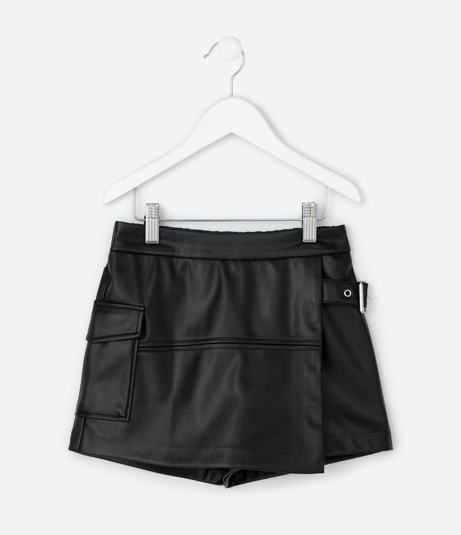 Saia Infantil Transpassada com Bolso Lateral – Tam 5 a 14 Anos Preto 1