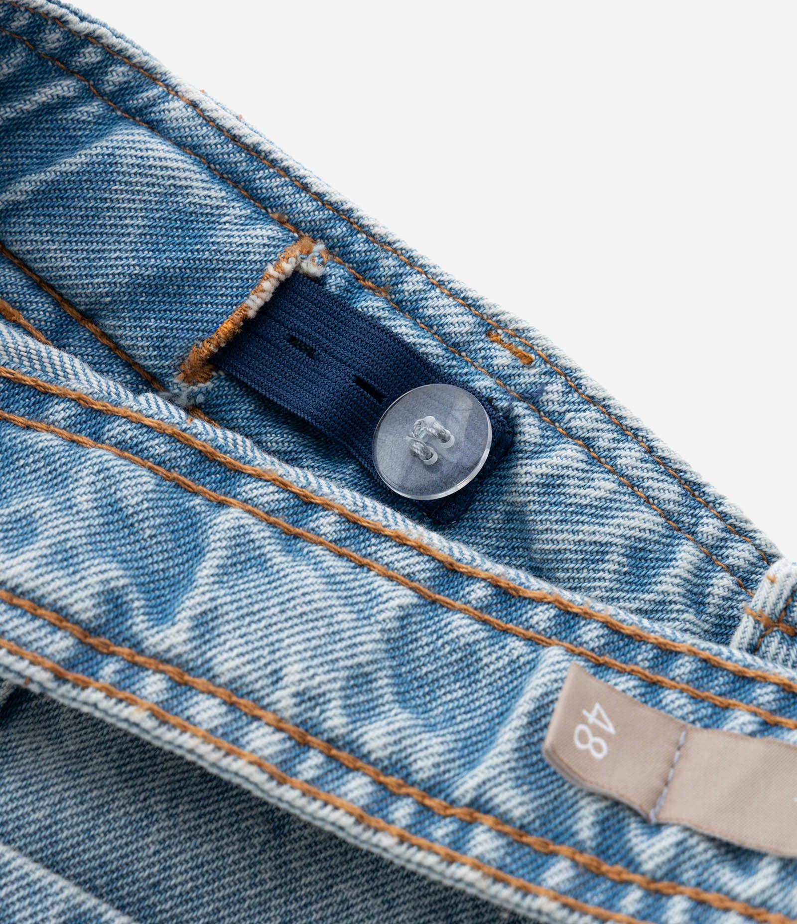 Calça Jeans Wide Leg com Recorte Lateral Azul 4