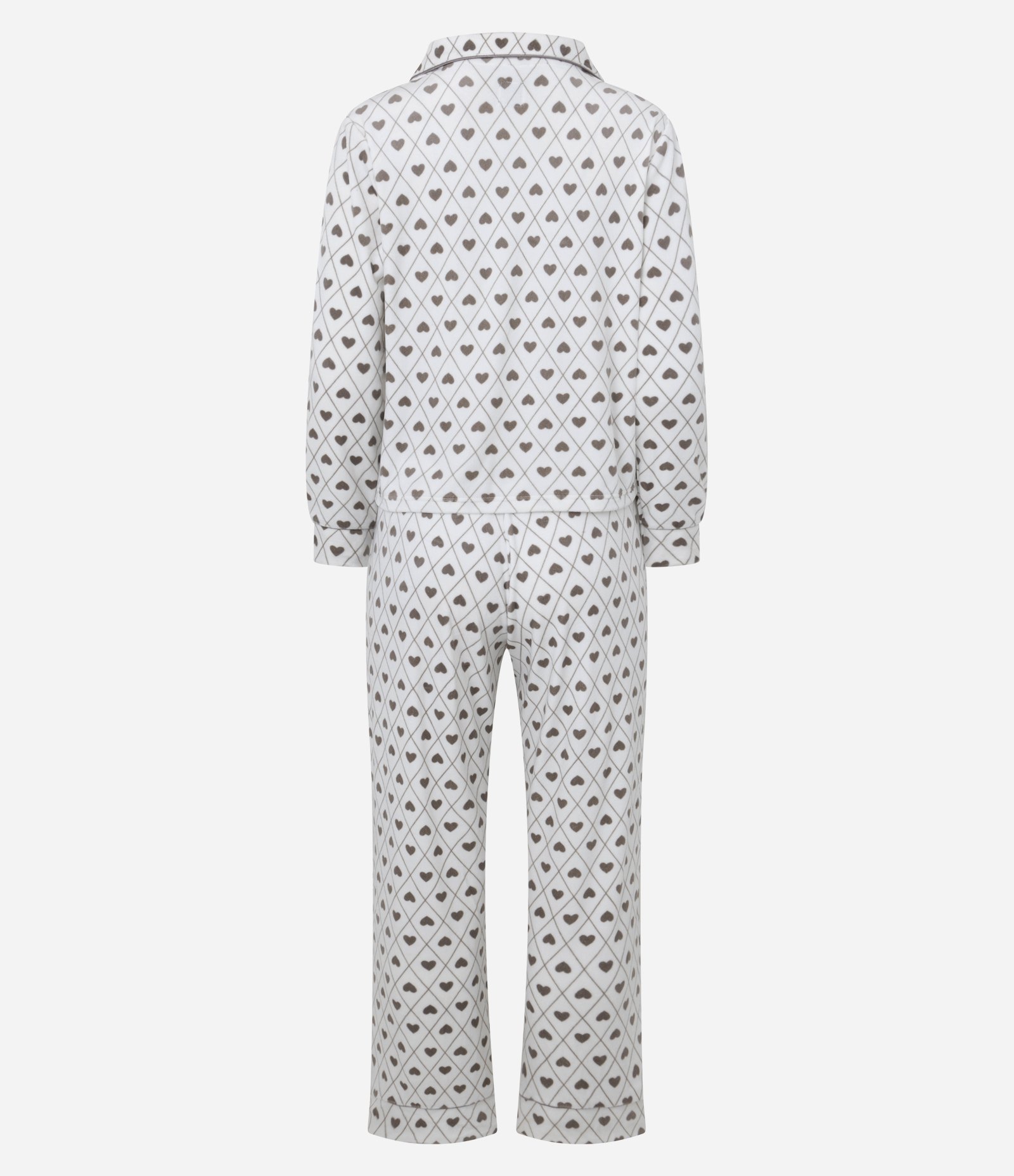 Pijama Americano Longo em Plush com Coraçõezinhos Branco 7