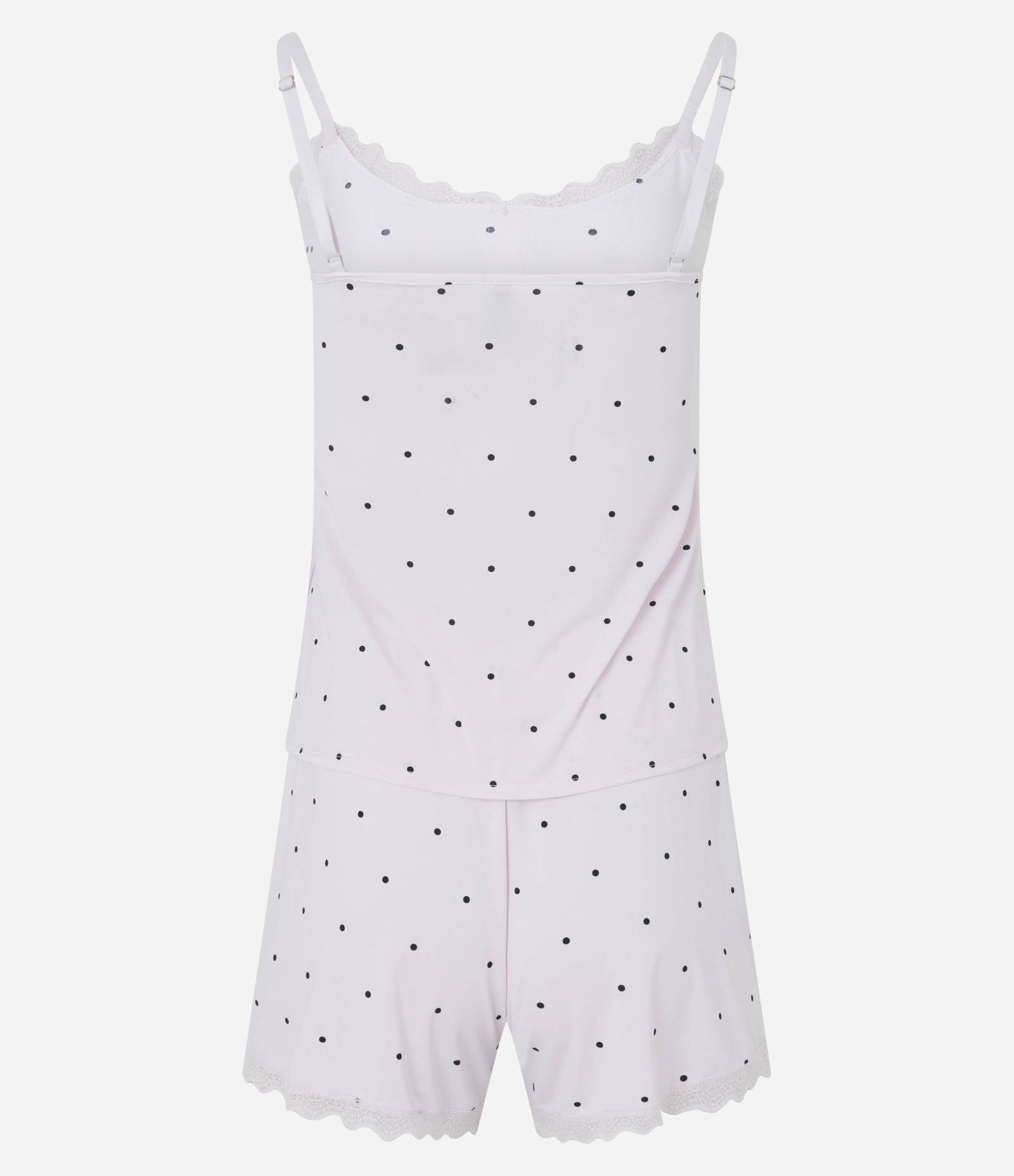 Pijama Short Doll com Estampa Poá e Rendinha Lilás 6