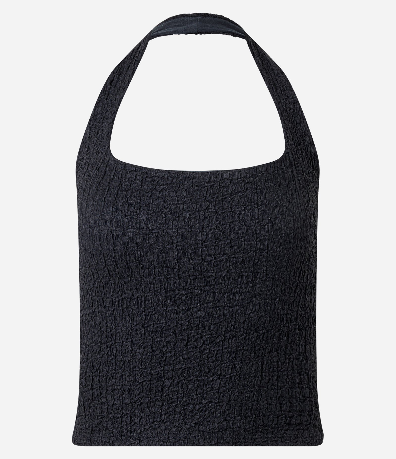 Blusa Frente Única Texturizada com Efeito Enrugado Preto 4