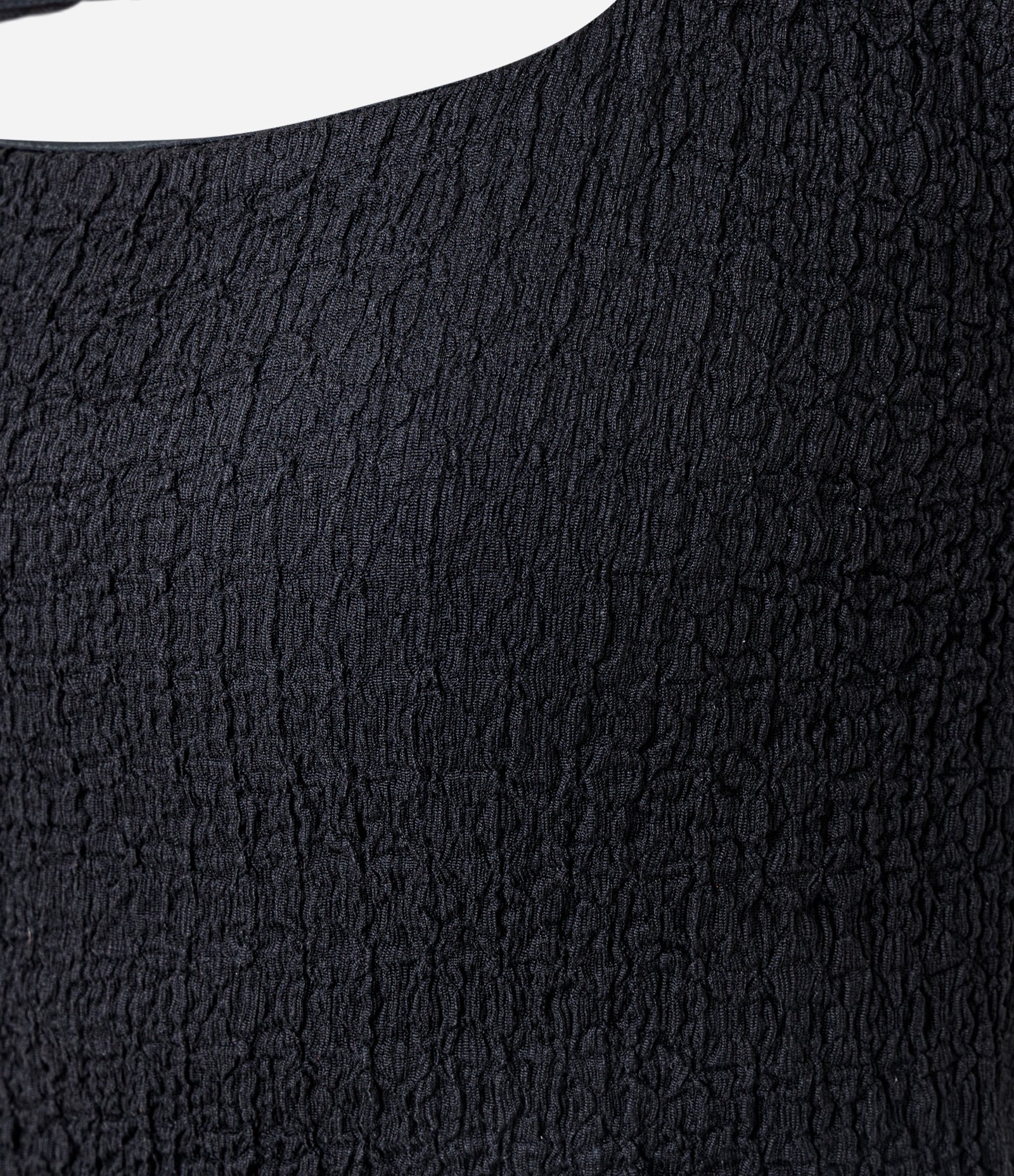 Blusa Frente Única Texturizada com Efeito Enrugado Preto 5