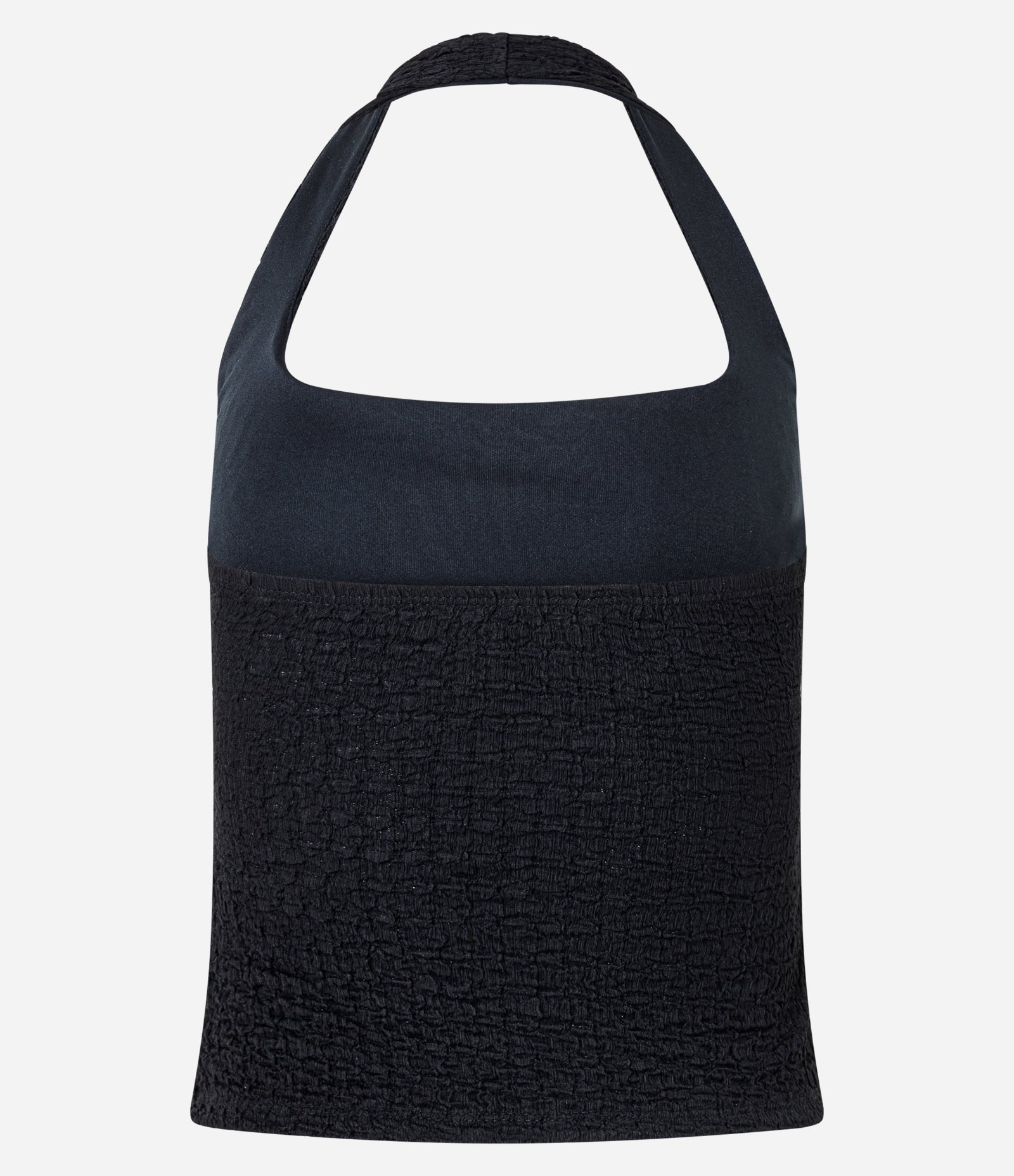 Blusa Frente Única Texturizada com Efeito Enrugado Preto 6