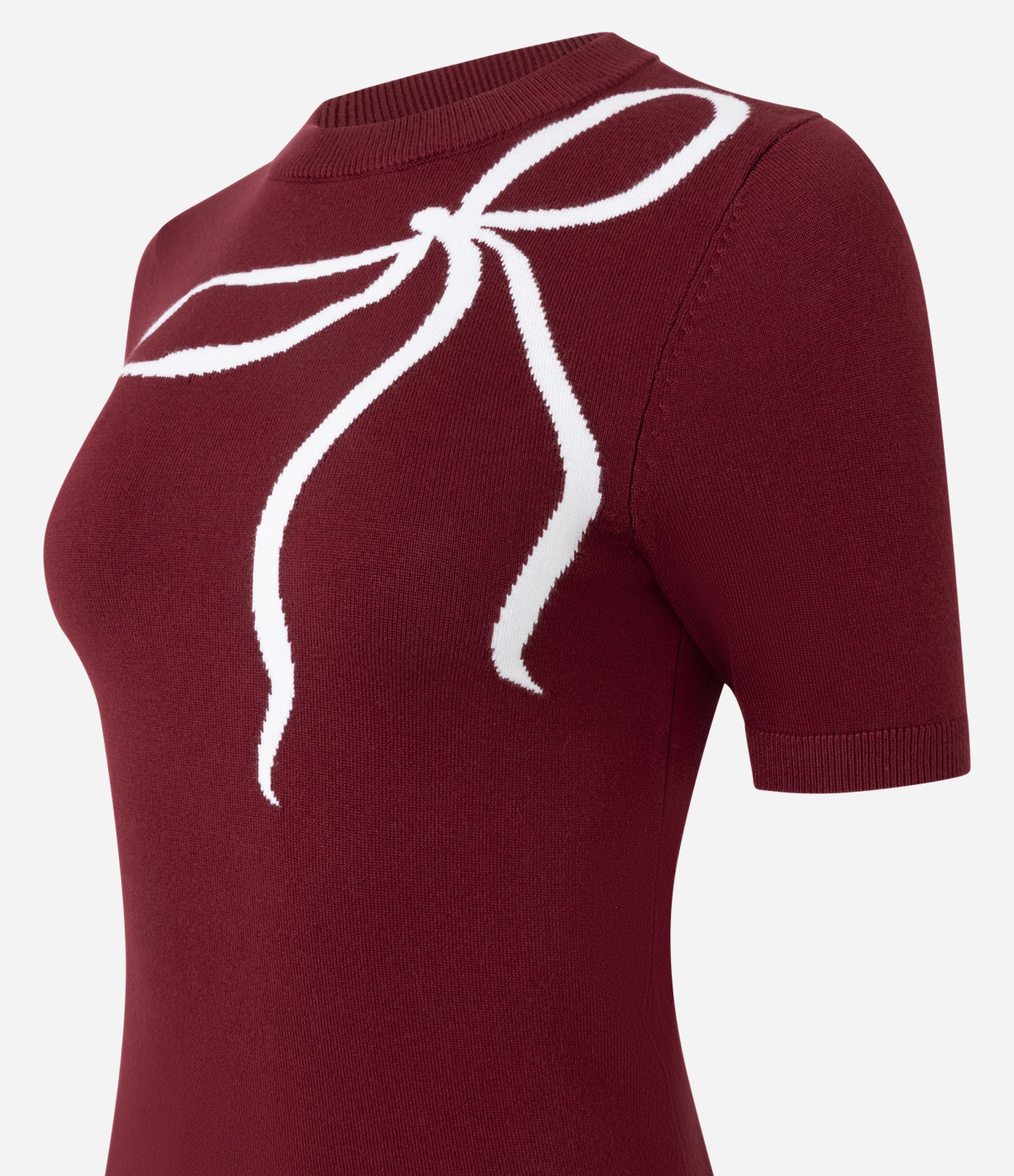Blusa Regular em Tricô com Estampa de Laço Vermelho 2