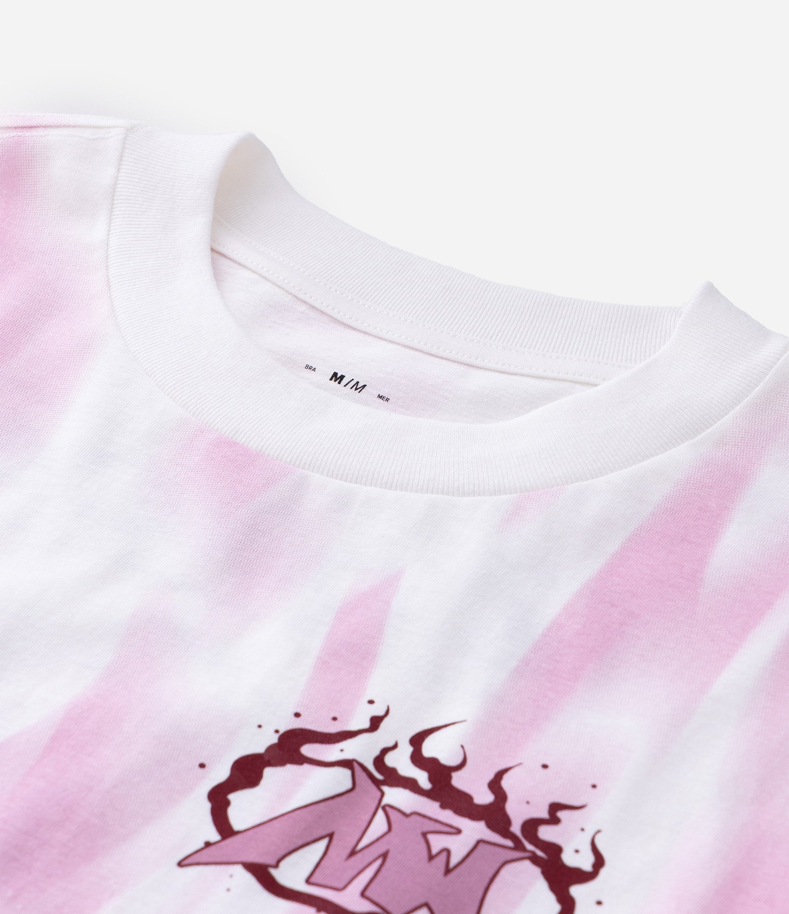 Camiseta Oversized Sportcore em Algodão com Estampa Chaos Branco / Rosa 3