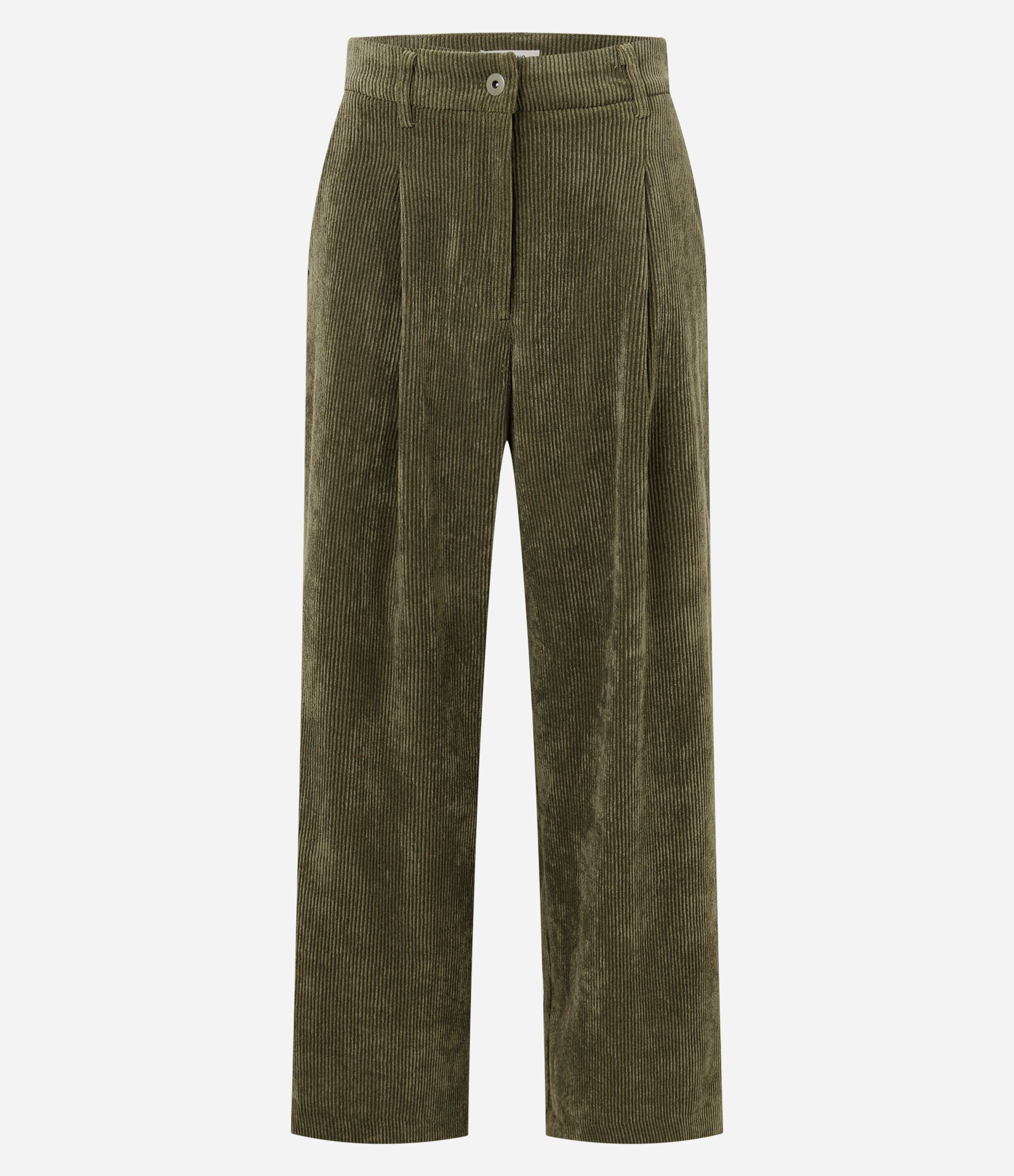 Calça Wide Leg em Veludo com Detalhe no Cós Verde 7