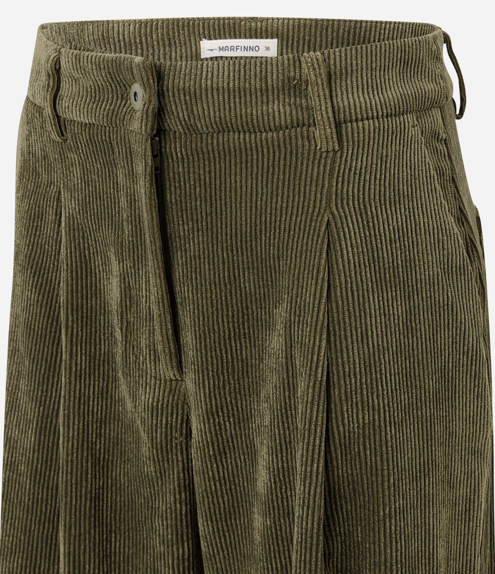 Calça Wide Leg em Veludo com Detalhe no Cós Verde 8