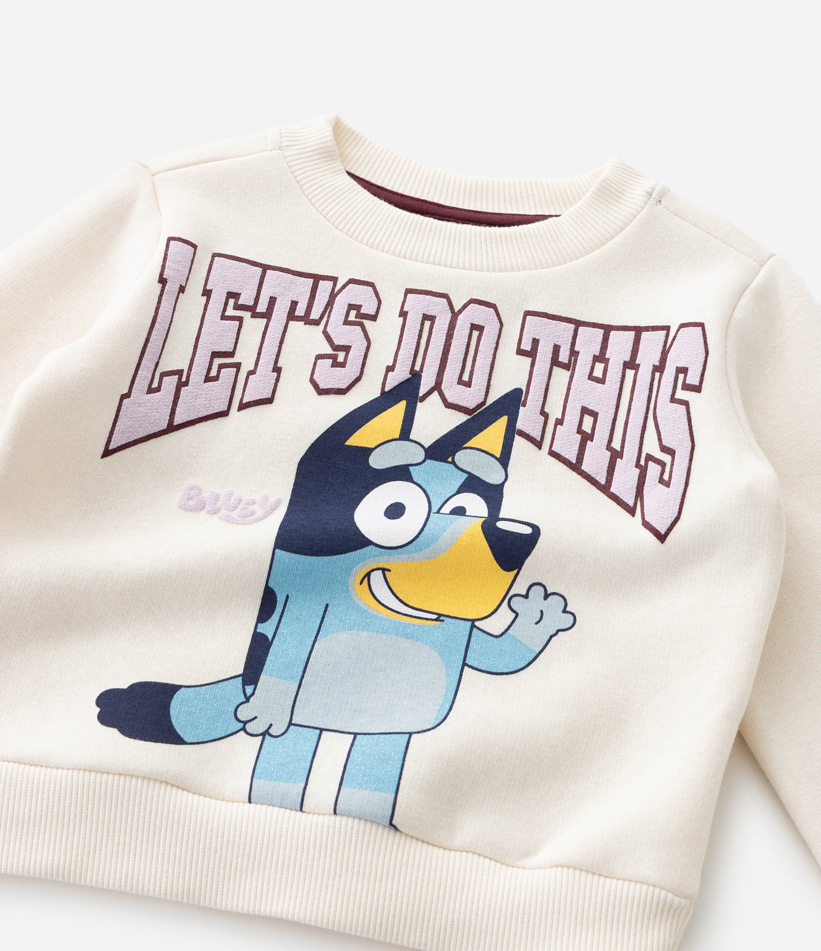 Conjunto Infantil com Casaco Estampa Bluey e Calça Jogger – Tam 1 a 5/6 Anos Off-White /Vinho 12