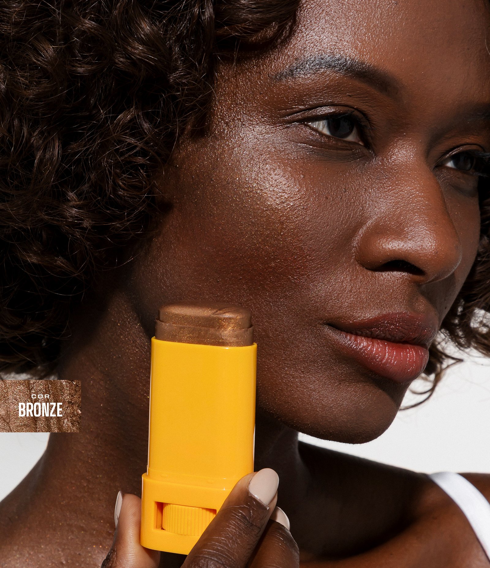 Protetor Solar Facial e Corporal com Iluminador Multifuncional Stick Pink Cheeks Bronze 4