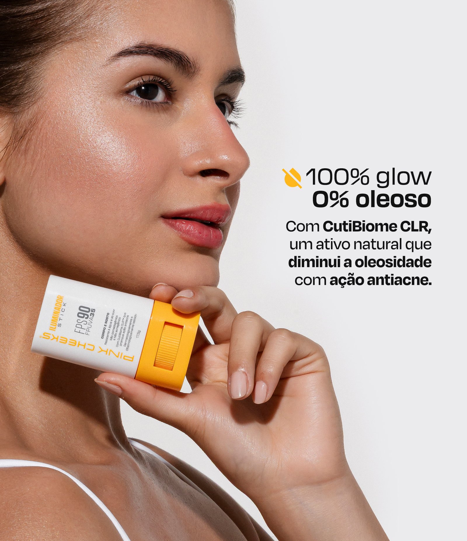 Protetor Solar Facial e Corporal com Iluminador Multifuncional Stick Pink Cheeks Bronze 8