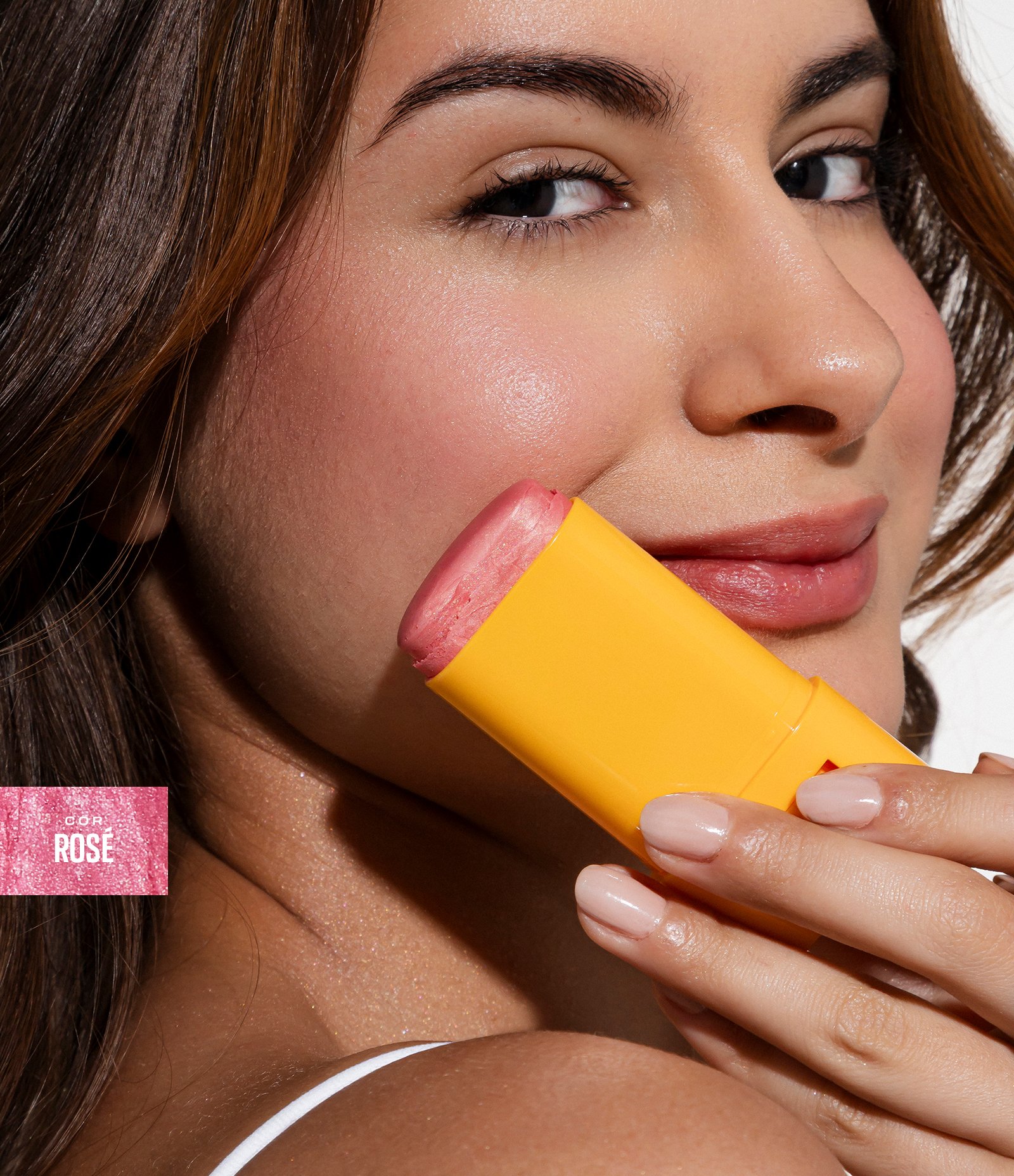 Protetor Solar Facial e Corporal com Iluminador Multifuncional Stick Rosé Pink Cheeks Rose 4