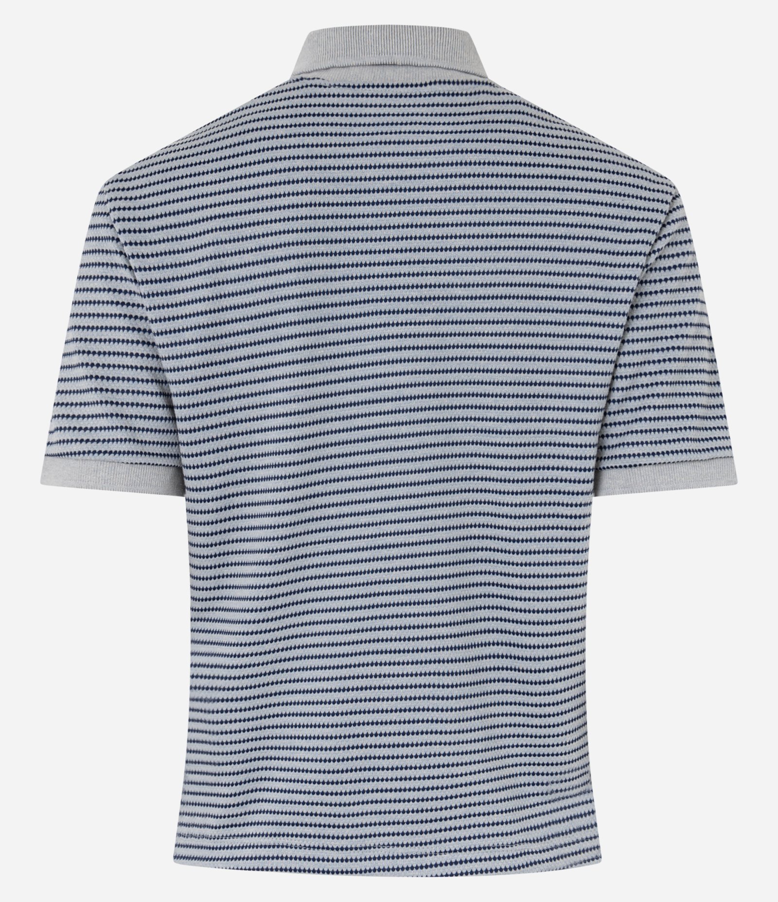 Blusa Polo Texturizada com Listras Cinza 6