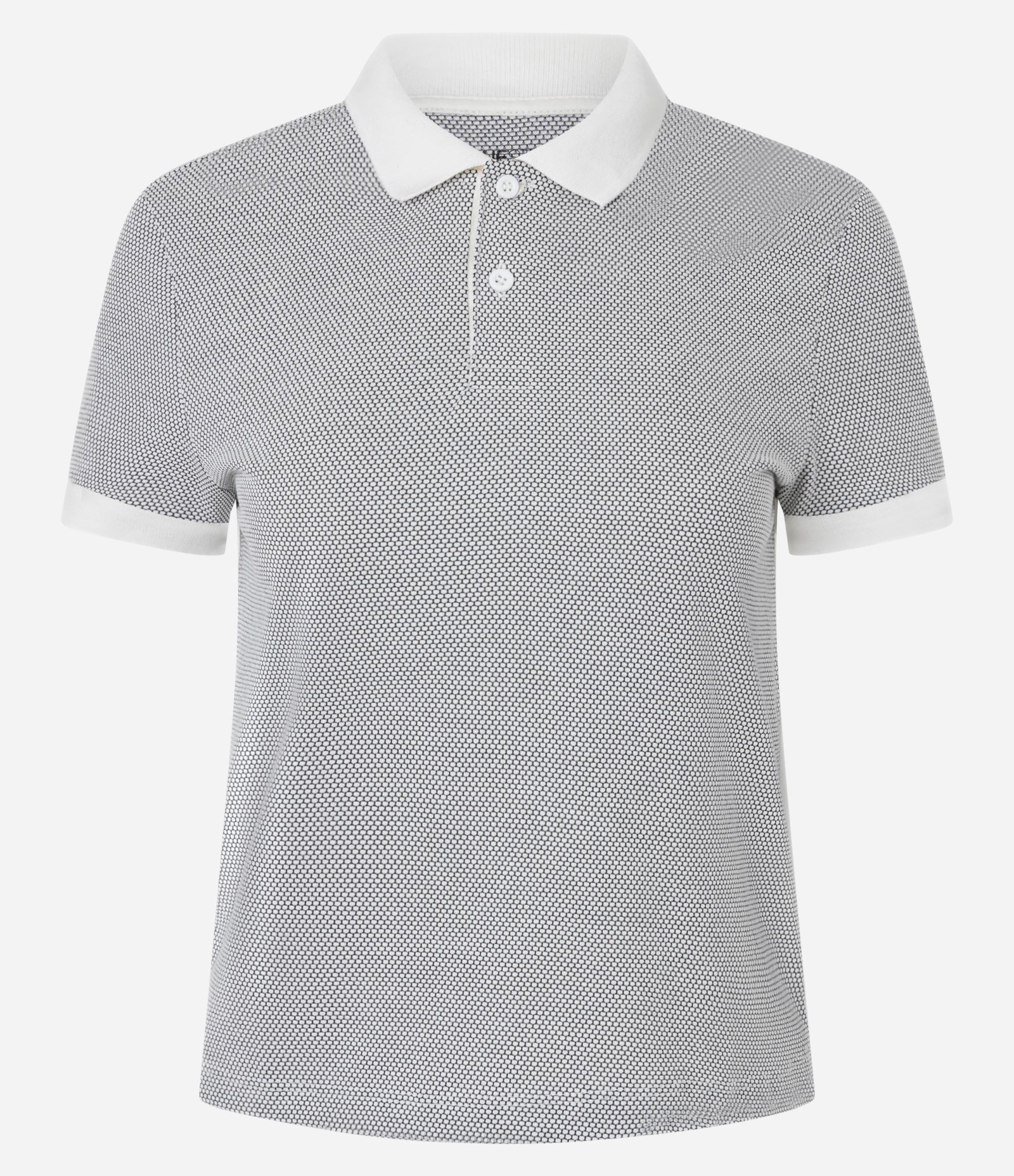Blusa Polo em Algodão Texturizado em Favinho Branco 4