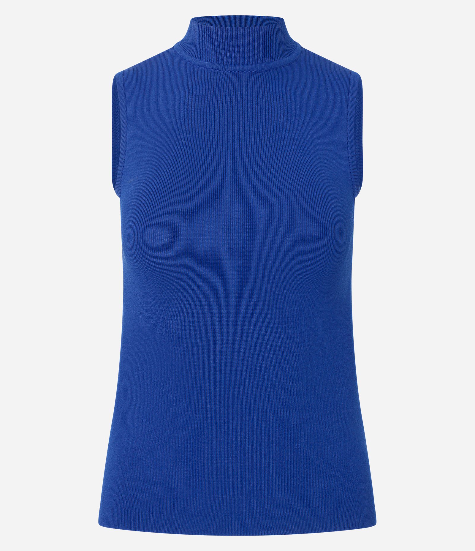 Blusa em Tricô com Golinha e Textura Canelada Azul 2