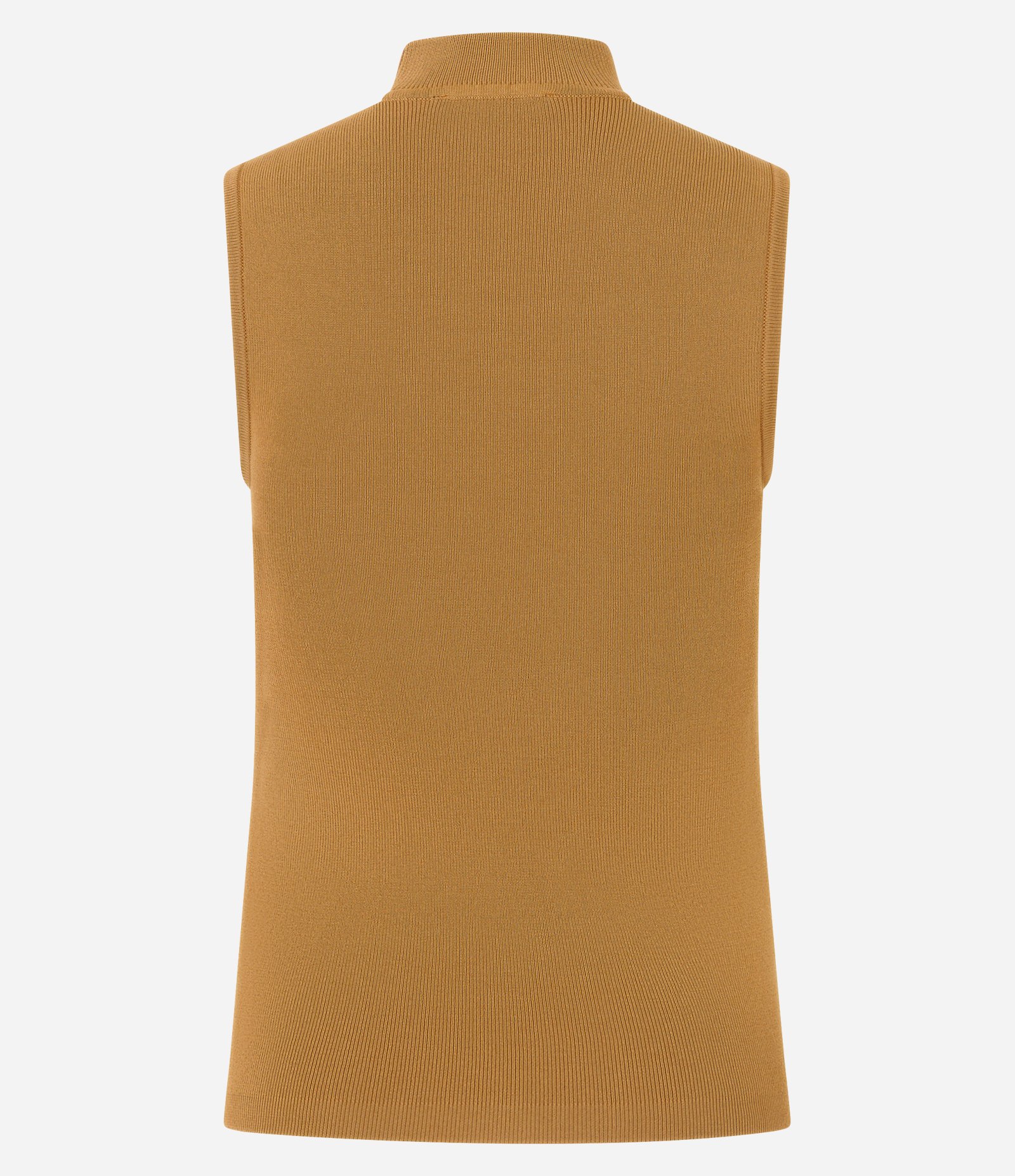 Blusa em Tricô com Golinha e Textura Canelada Bege 4