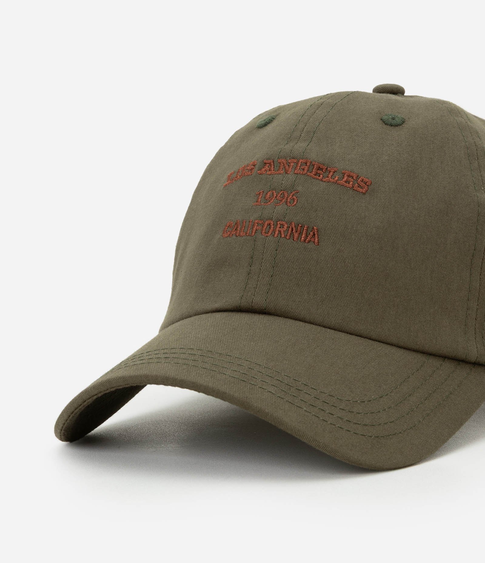 Boné Aba Curva em Sarja com Bordado Los Angeles 1996 Verde 4