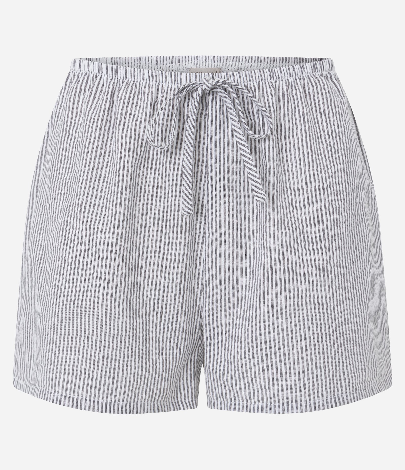 Short de Pijama Regular em Tricoline com Listras Fio Tinto Marrom Escuro 4