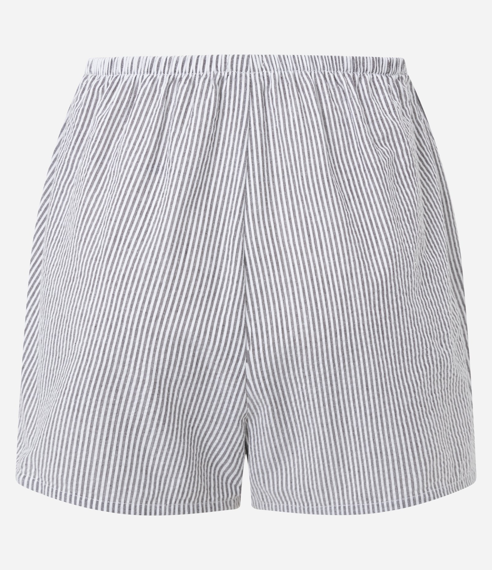 Short de Pijama Regular em Tricoline com Listras Fio Tinto Marrom Escuro 5