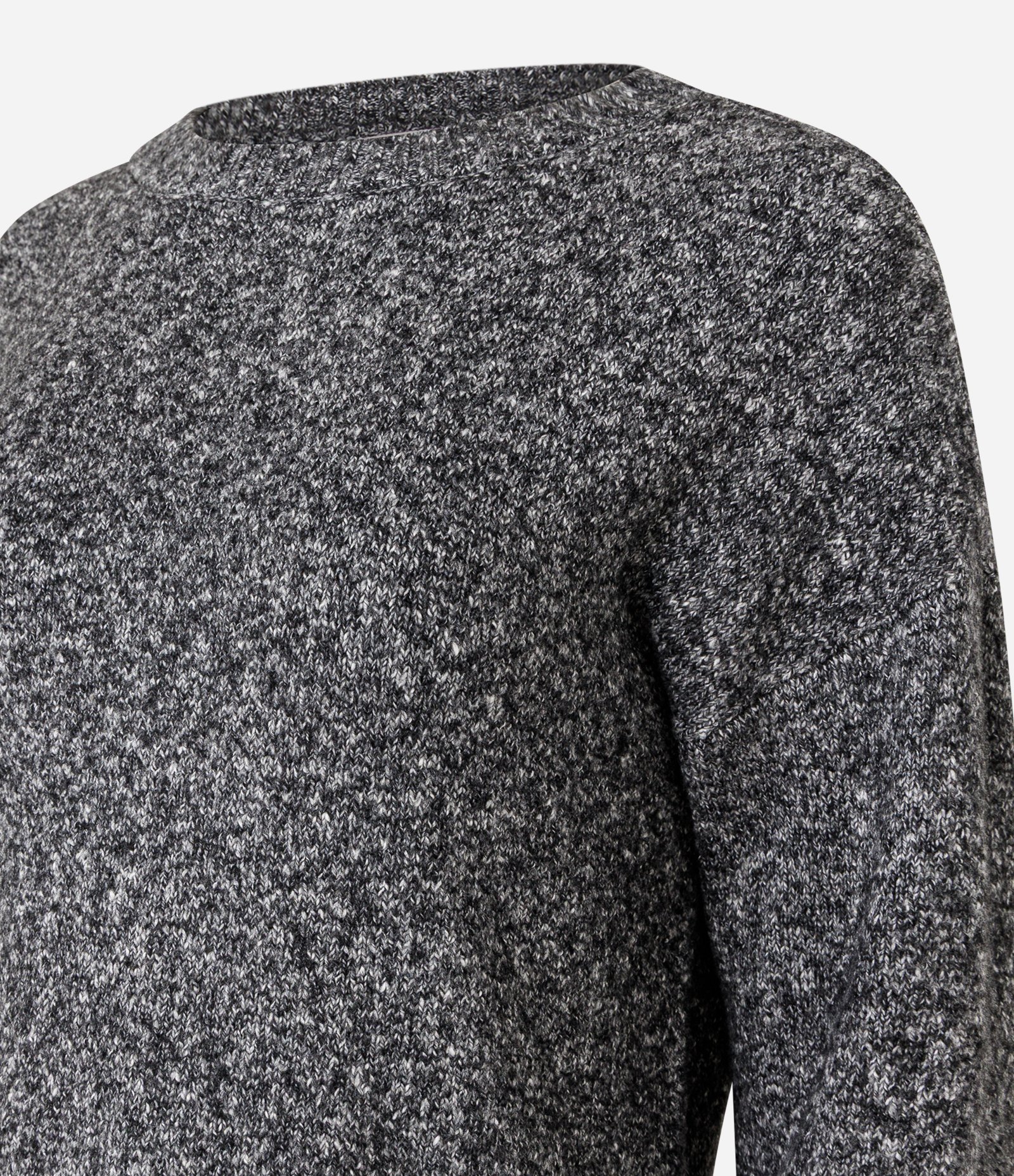Suéter Regular em Tricô com Efeito de Camisa Embutida Cinza 6