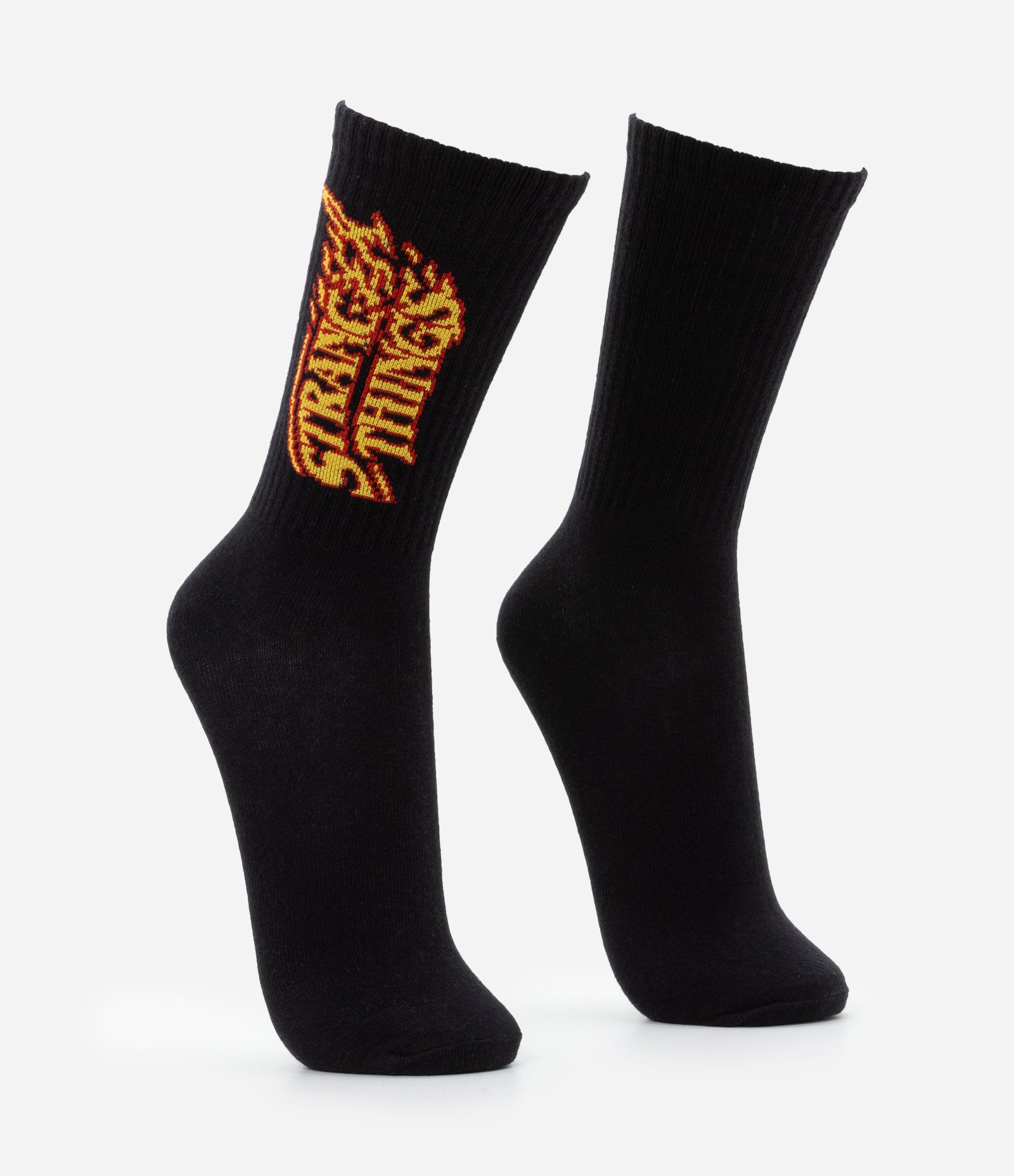 Meia Cano Alto em Algodão com Estampa Stranger Things Preto 2