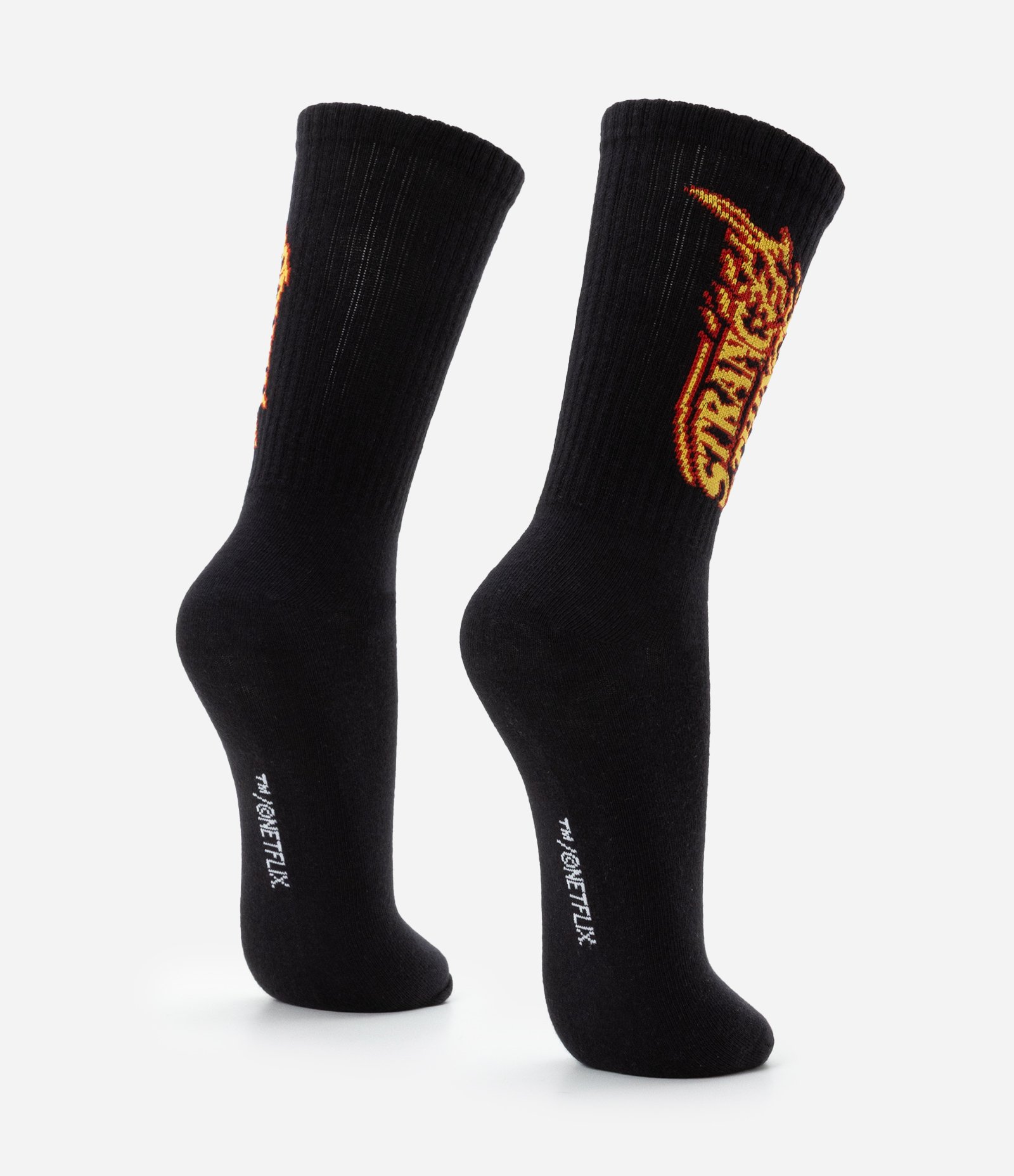 Meia Cano Alto em Algodão com Estampa Stranger Things Preto 3