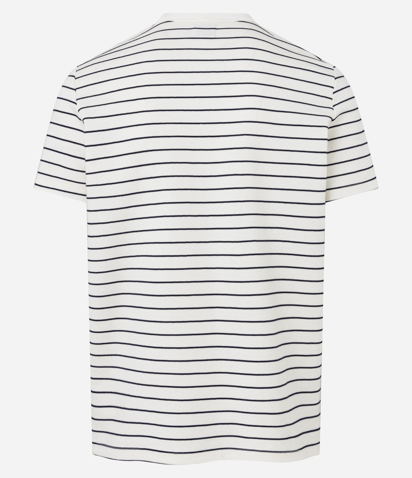 Camiseta Regula em Algodão com Estampa de Listras Branco 3