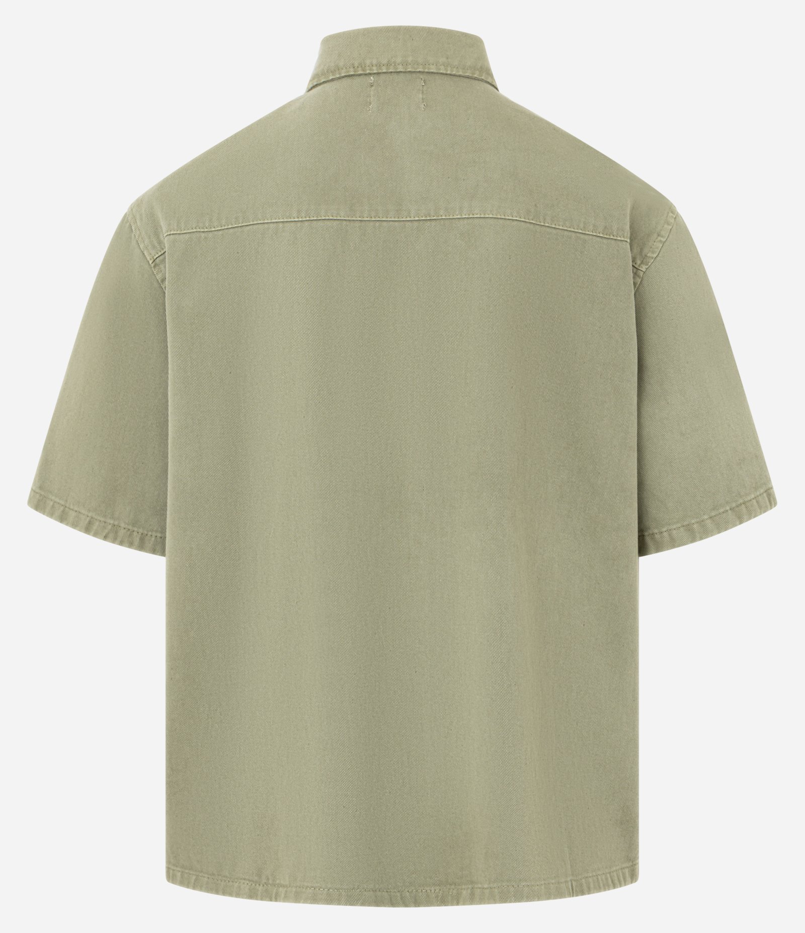 Camisa Boxy em Sarja Estonada com Bolso no Peito Verde 2