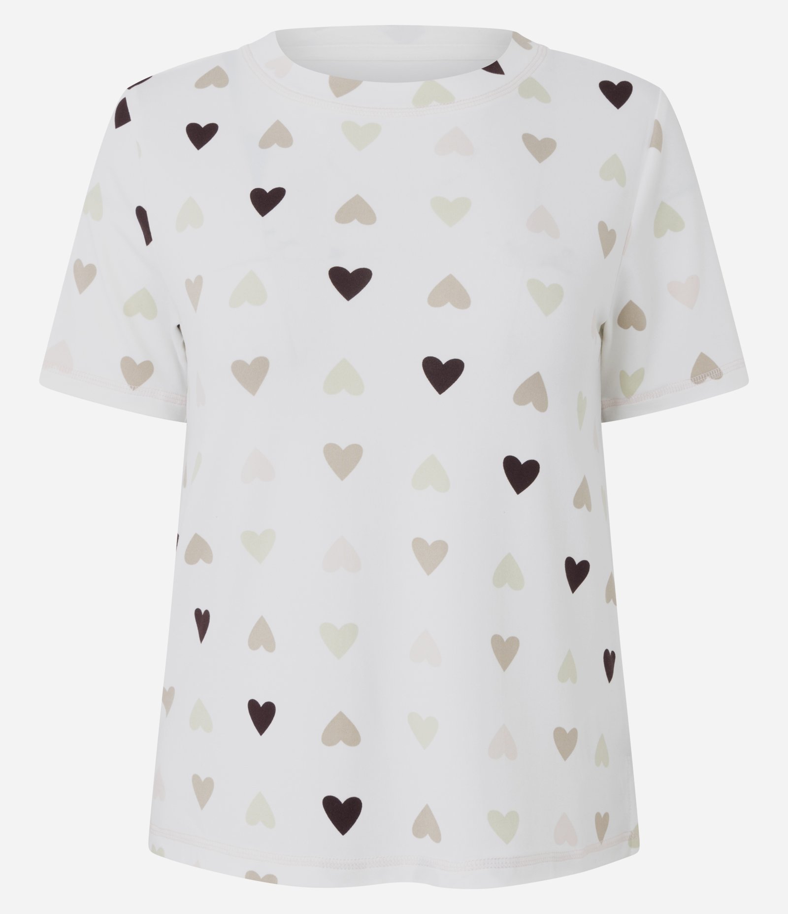 Blusa de Pijama em Peach Touch com Estampa de Coração Branco 5