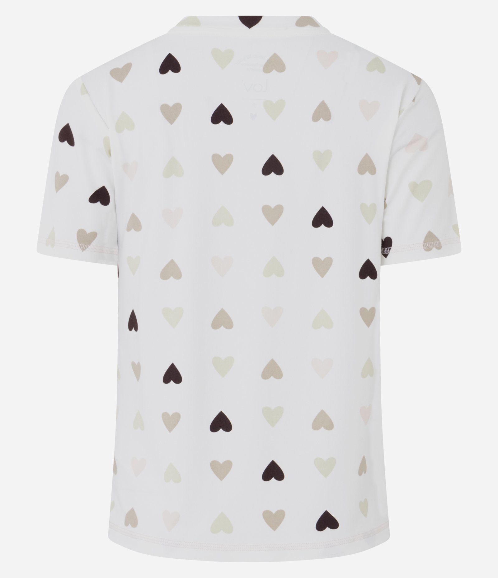 Blusa de Pijama em Peach Touch com Estampa de Coração Branco 6