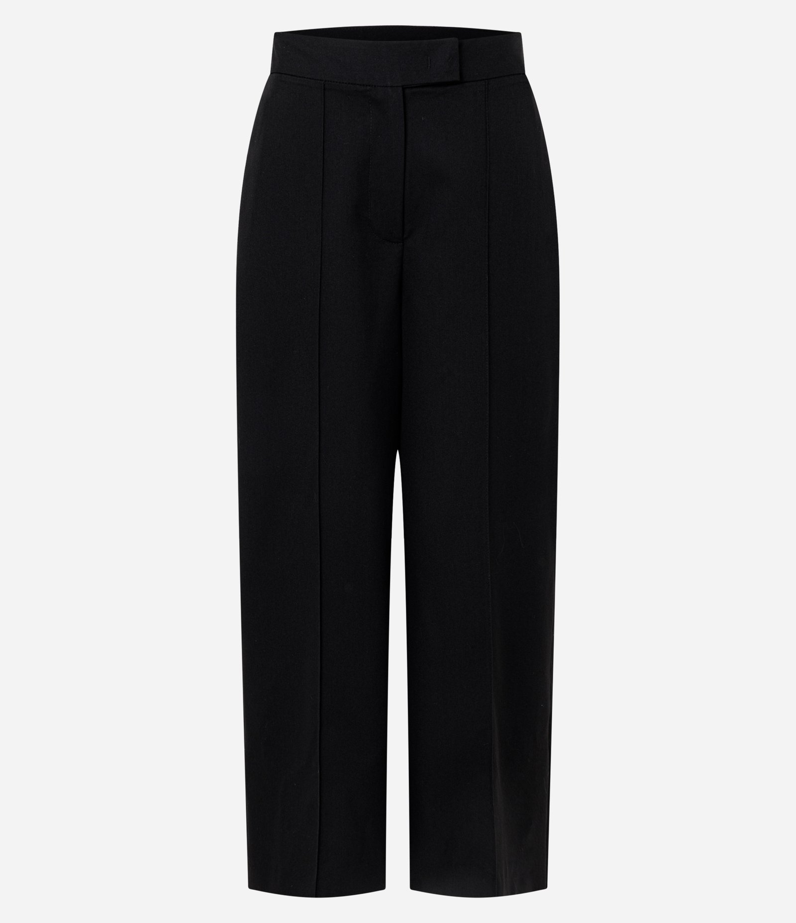 Calça Pantacourt em Alfaiataria com Pregas Frontais Preto 5