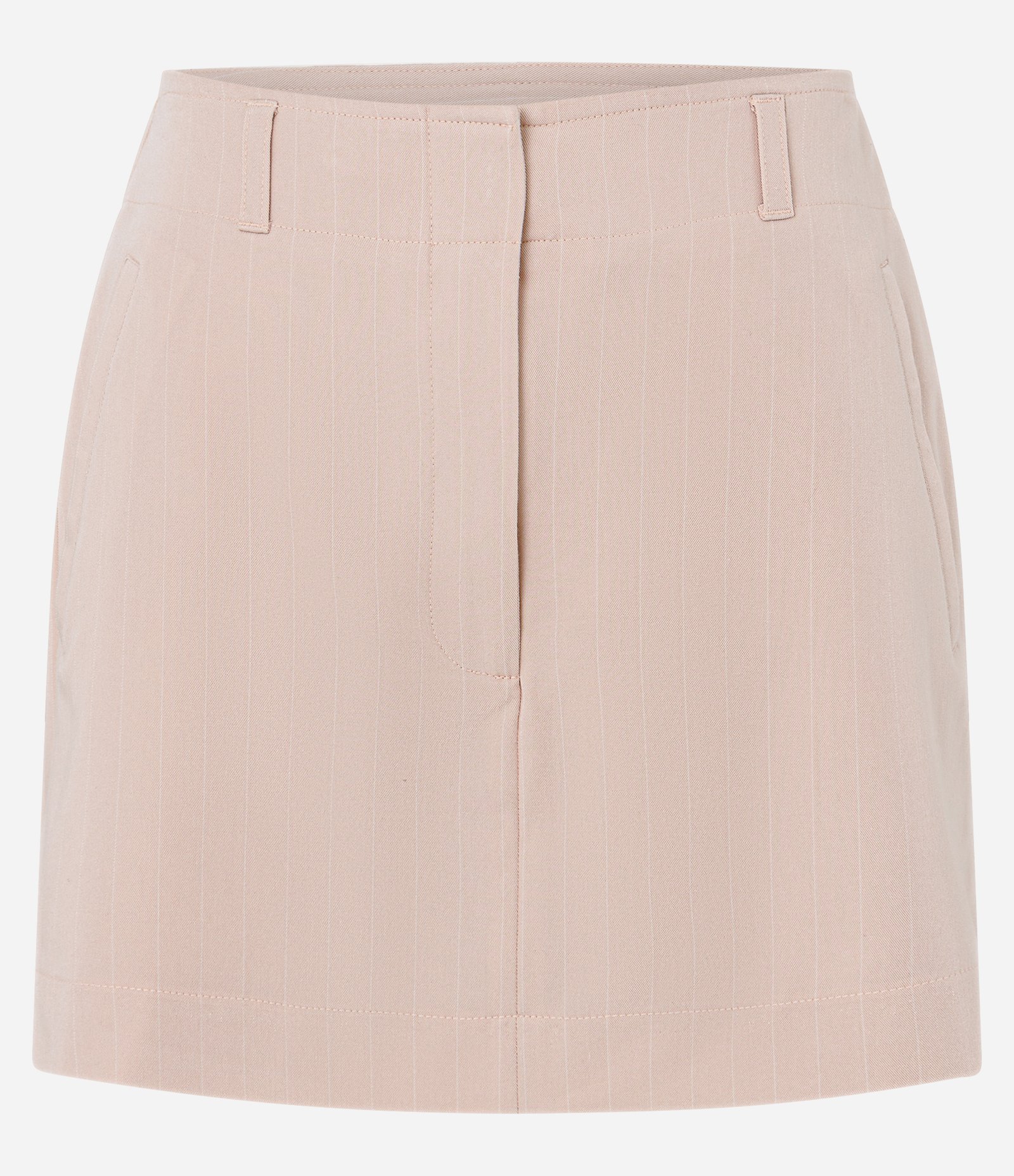 Short Saia com Bolsos e Riscas de Giz Rosa 6
