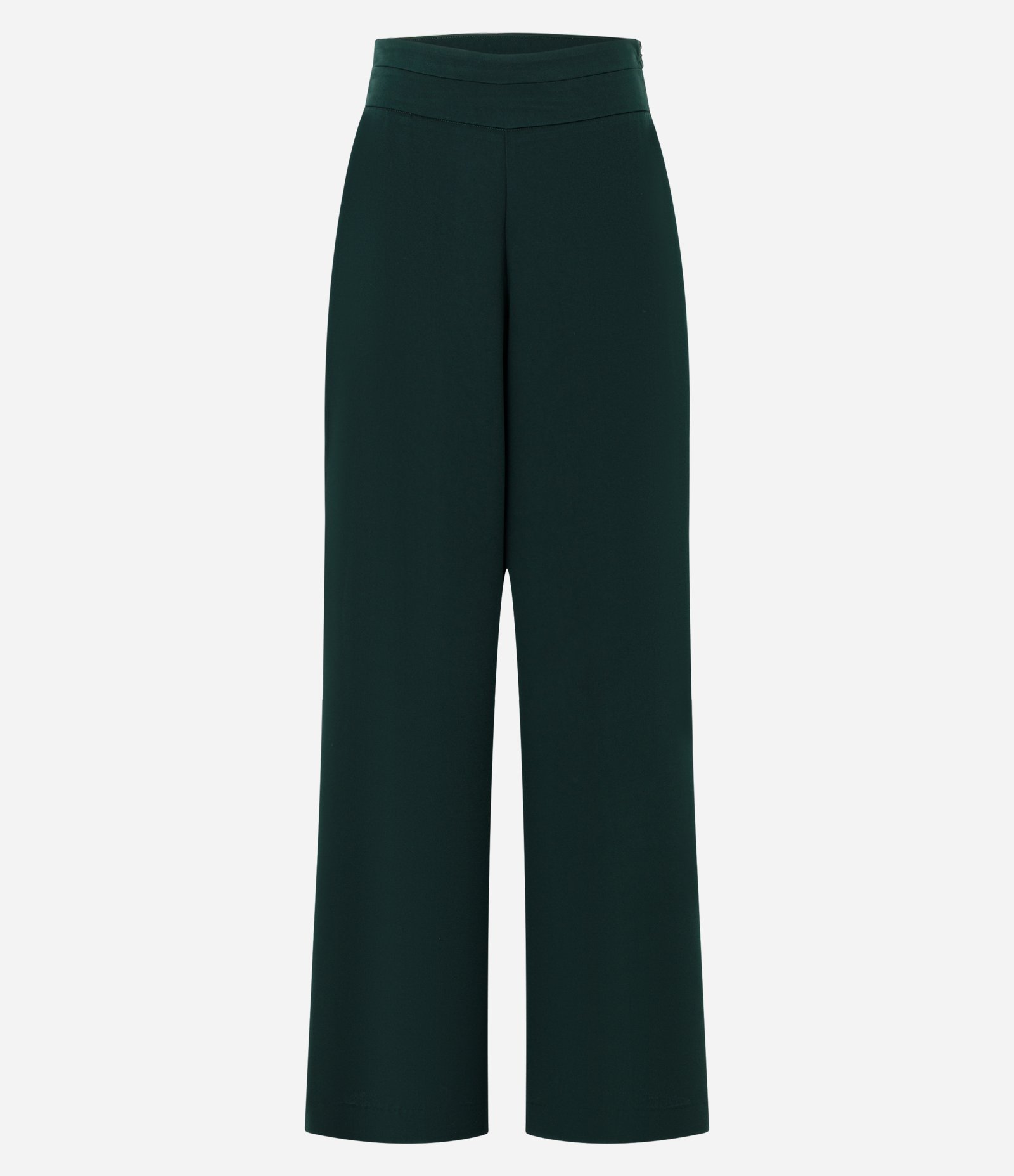 Calça Pantalona Alfaiatada com Cós Liso e Pregas Verde 5