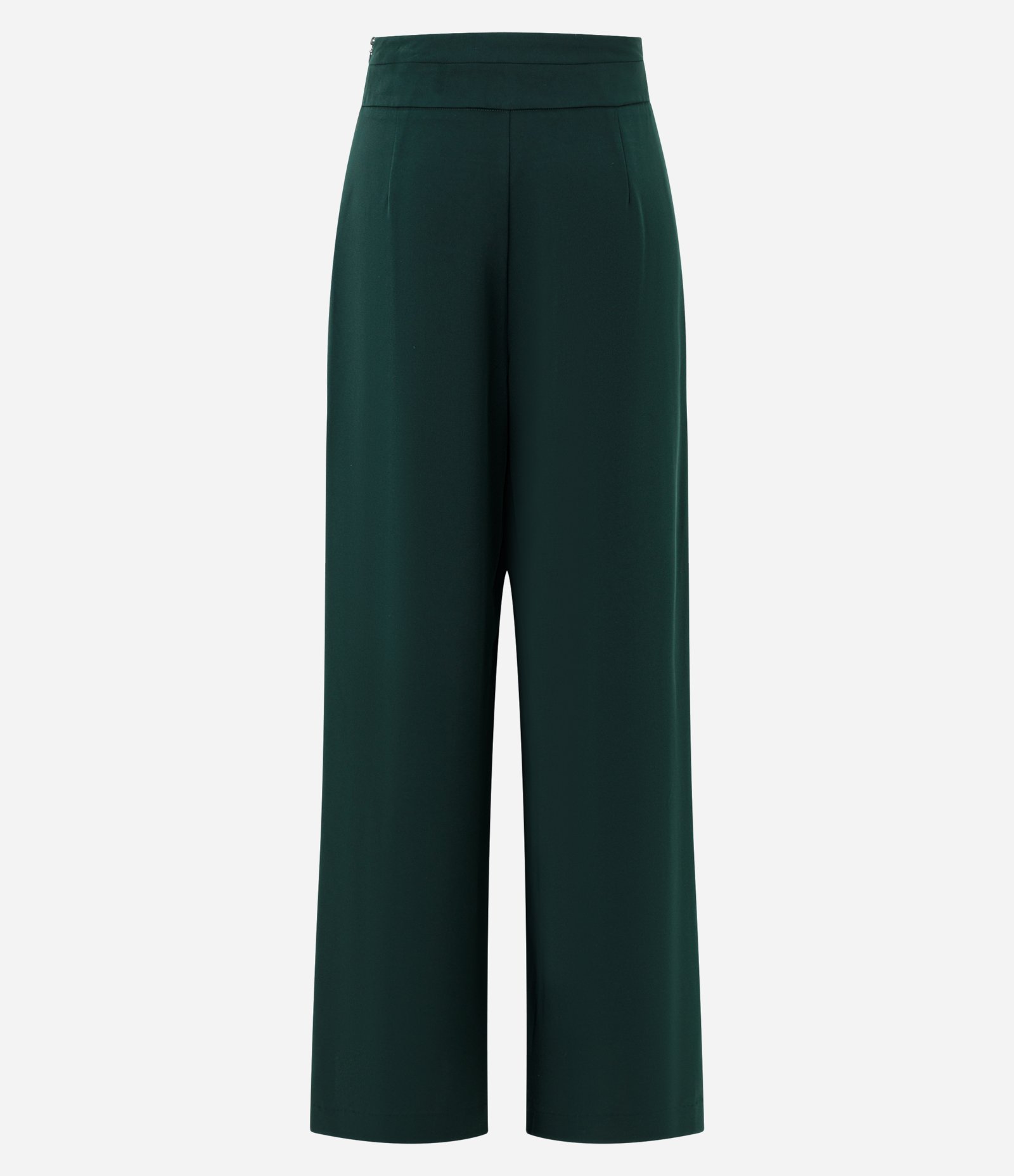 Calça Pantalona Alfaiatada com Cós Liso e Pregas Verde 6