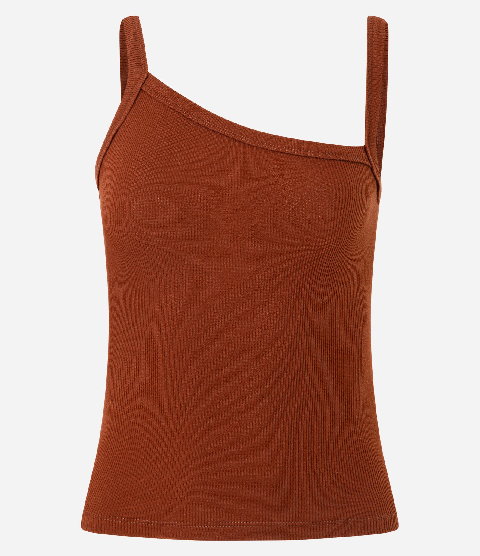 Blusa em Ribana com Decote Assimétrico Telha 4