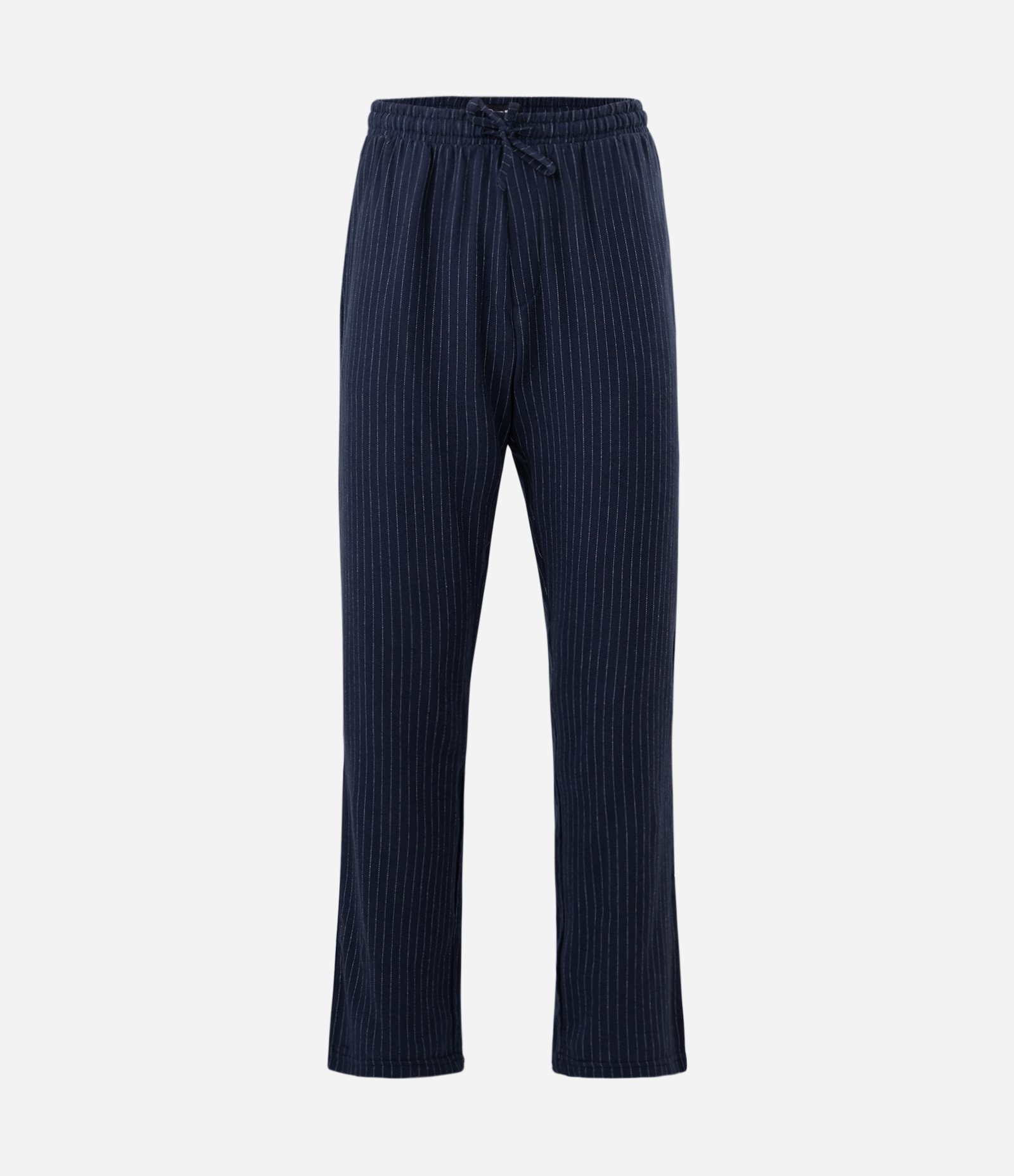 Pijama Longo Masculino Algodão Camiseta Lisa e Calça Listrada Azul 8