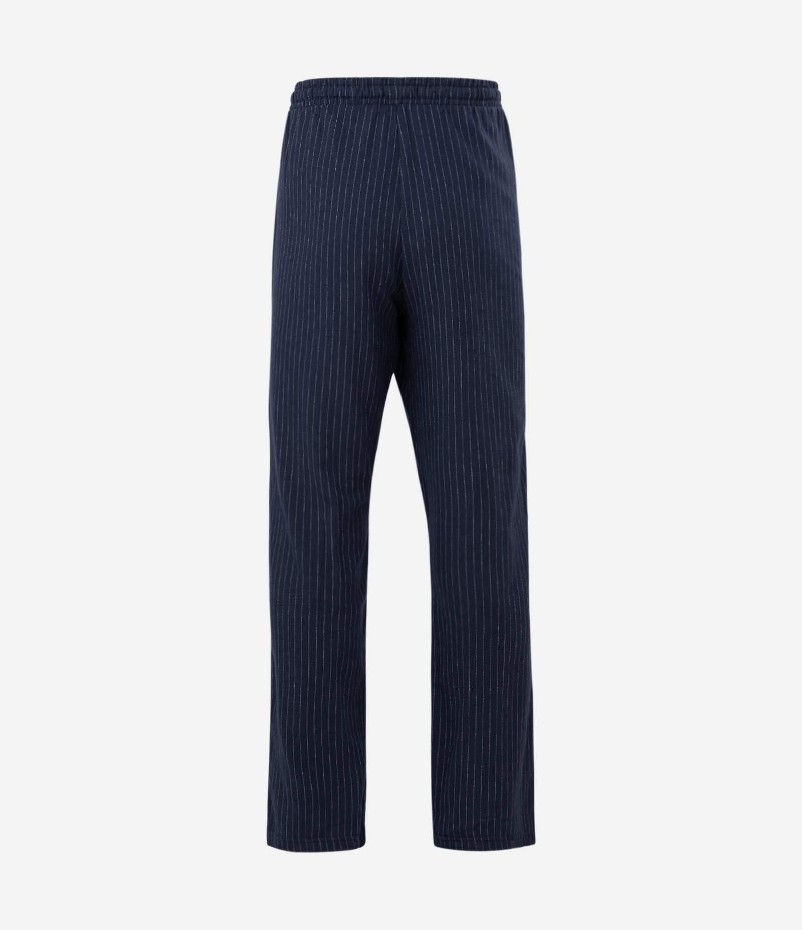 Pijama Longo Masculino Algodão Camiseta Lisa e Calça Listrada Azul 9