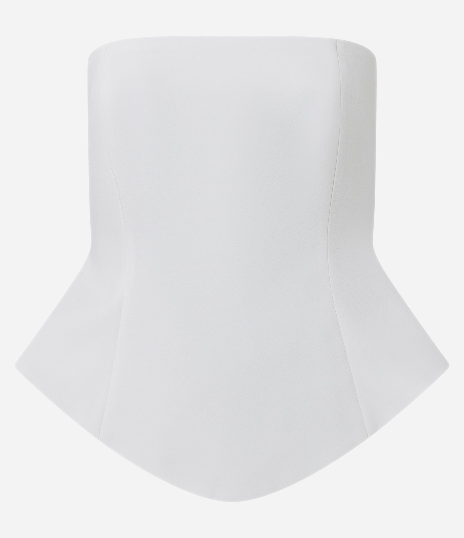 Blusa Peplum Sem Alça com Corte Alfaiatado Branco 5