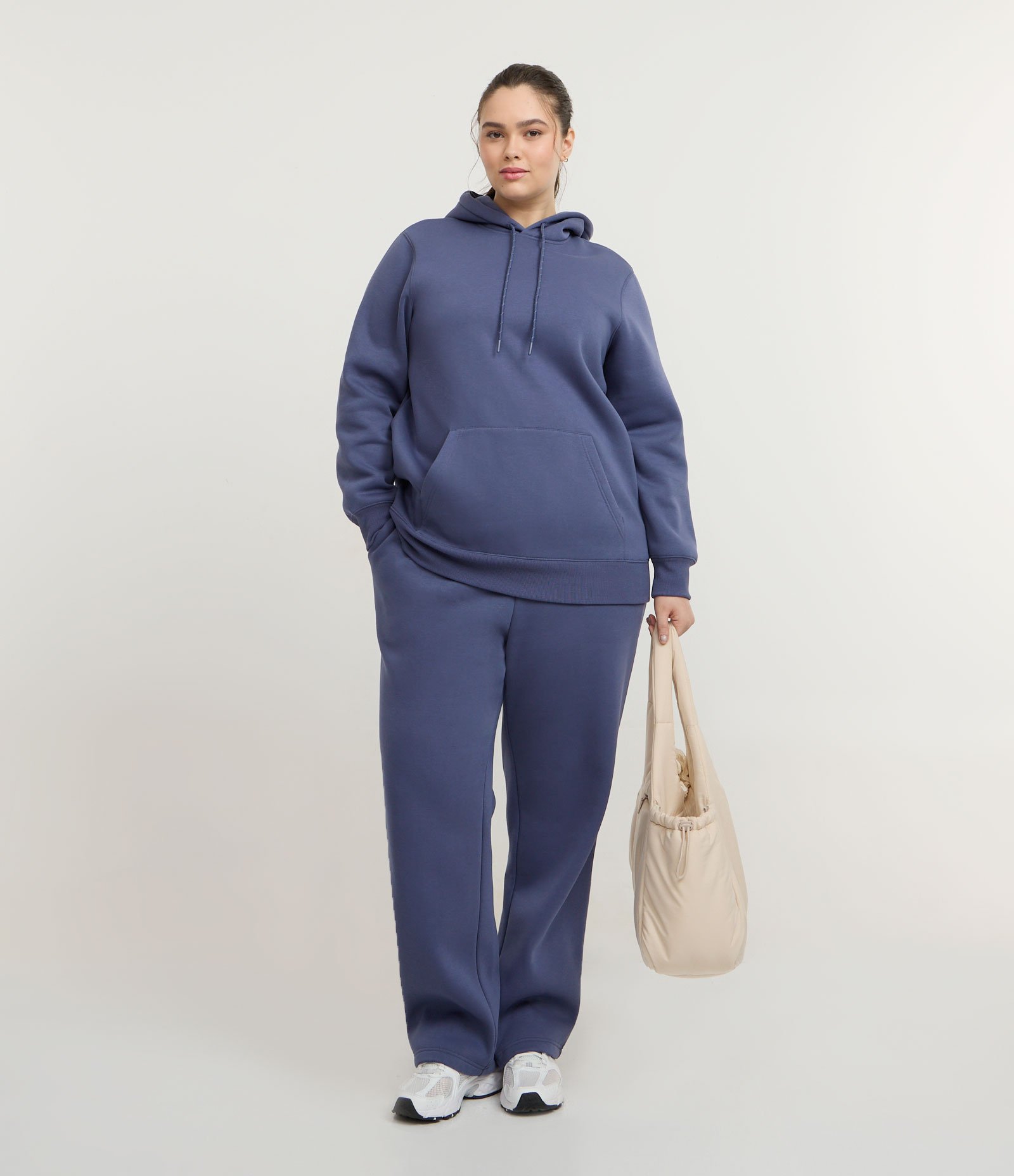 Calça Esportiva em Moletom com Felpa Curve & Plus Size Azul 1