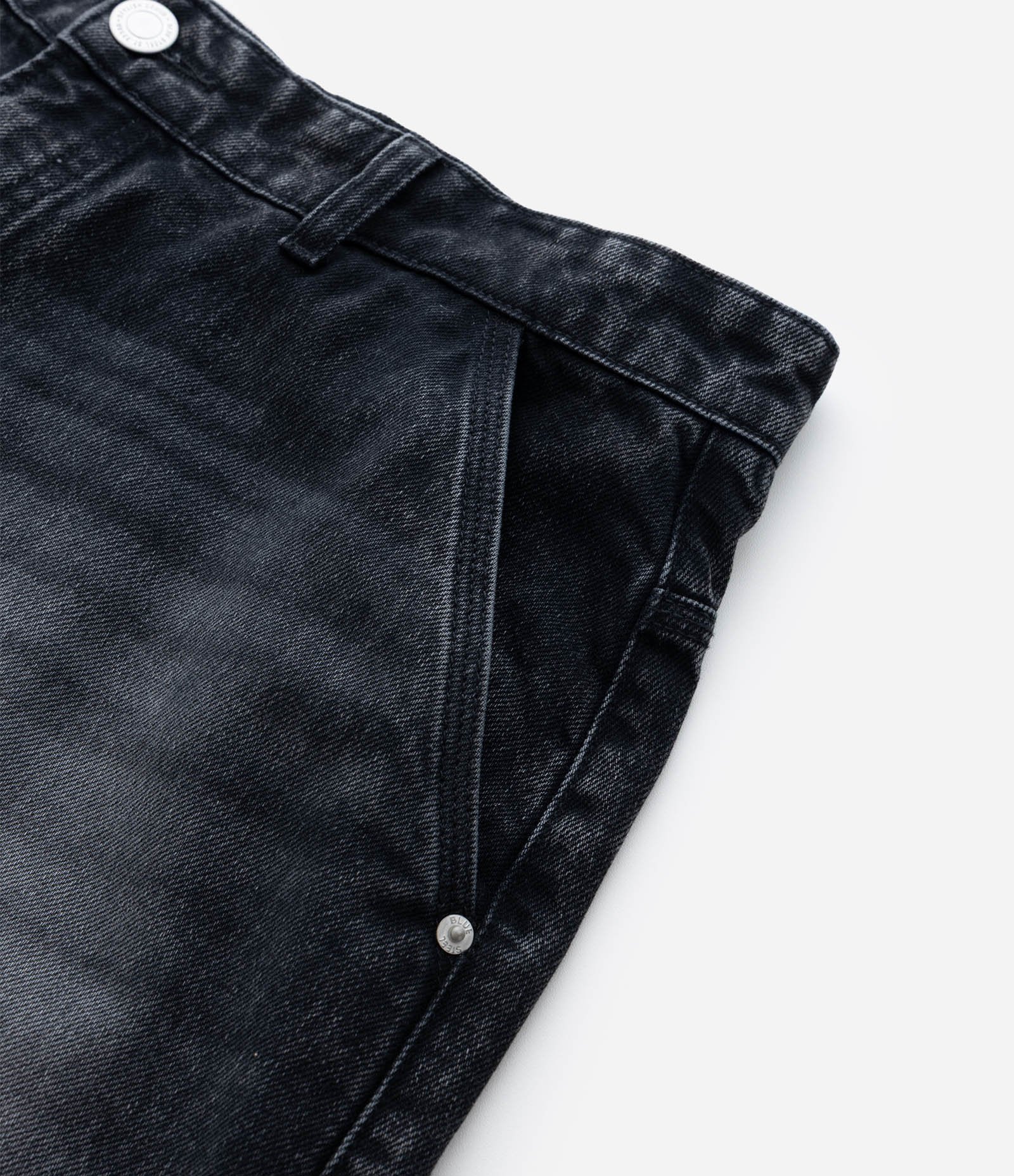 Bermuda Baggy Relaxed em Jeans com Apliques de Estrelas Desfiadas Preto 7