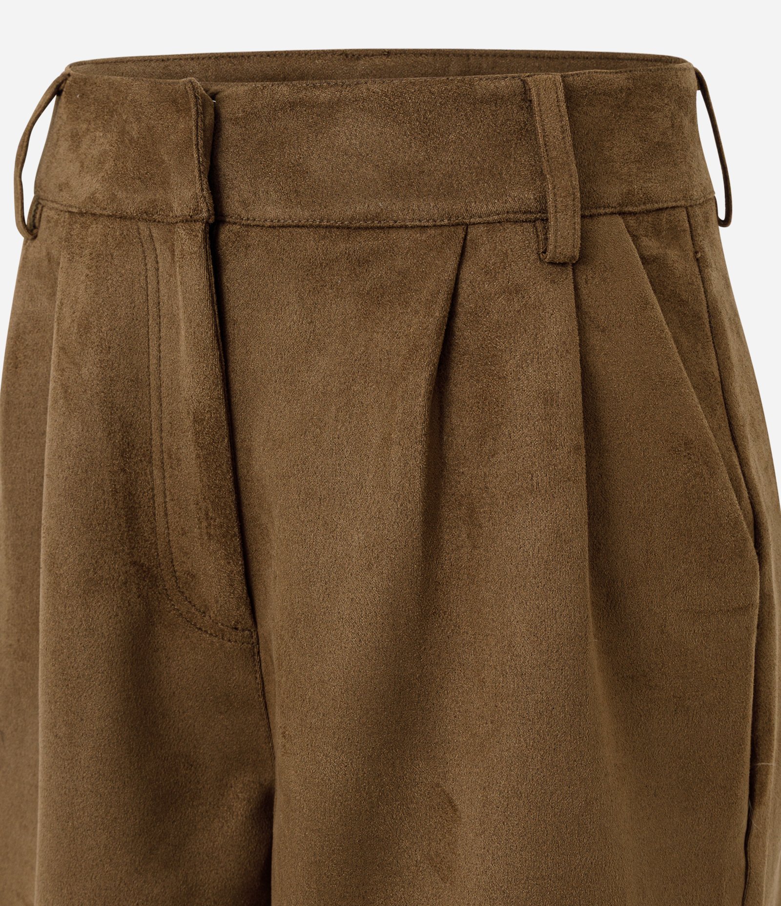 Short em Suede com Passantes Marrom 2