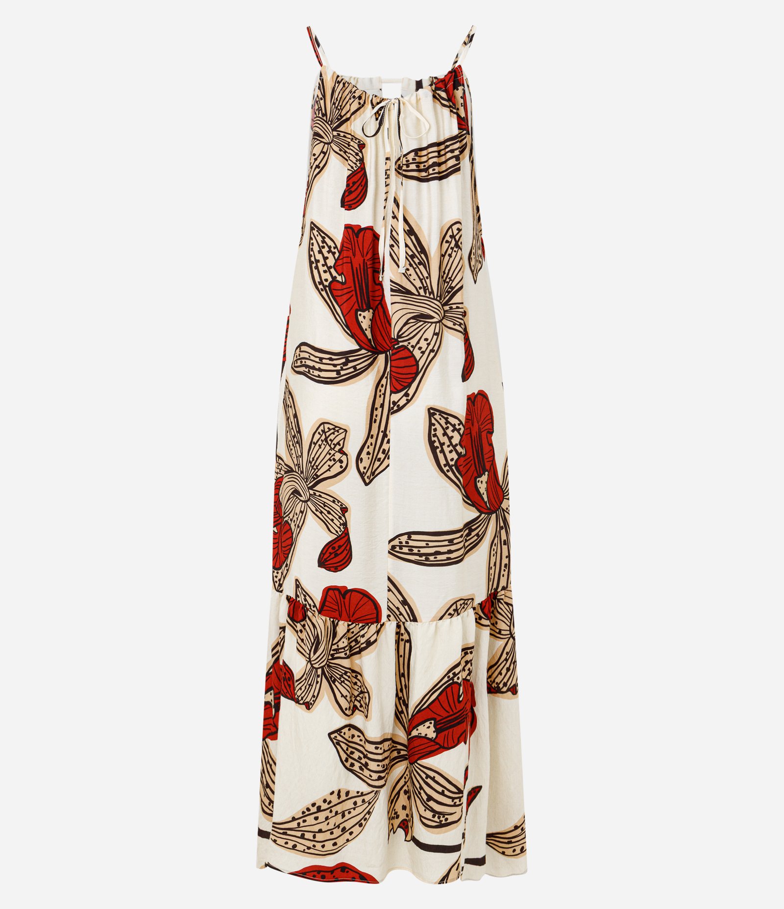 Vestido Evasê Midi em Crepe com Estampa Floral Multicores 2